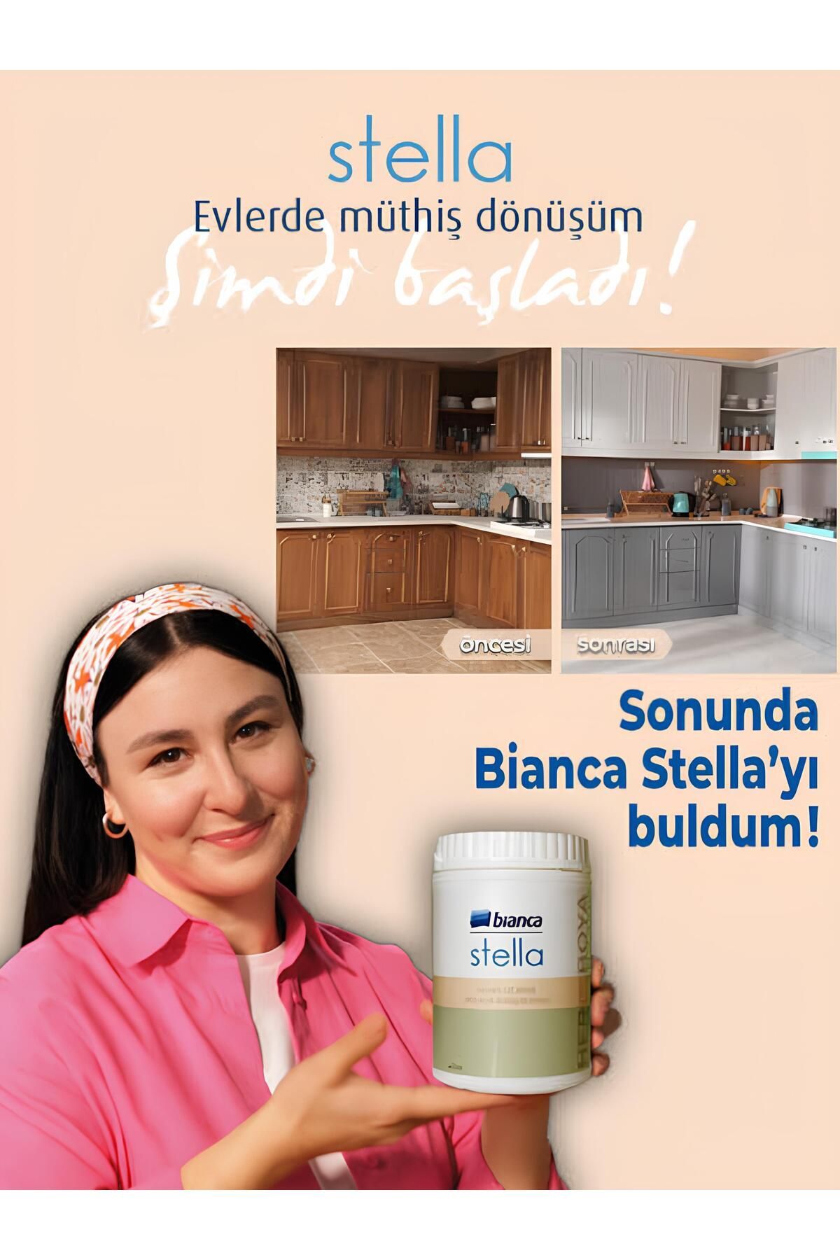Stella Boya 1 Lt Ve 500Ml Yeni Nesil Yaşam Boyası Dolap-Fayans-Cam-Plastik-Ahşap