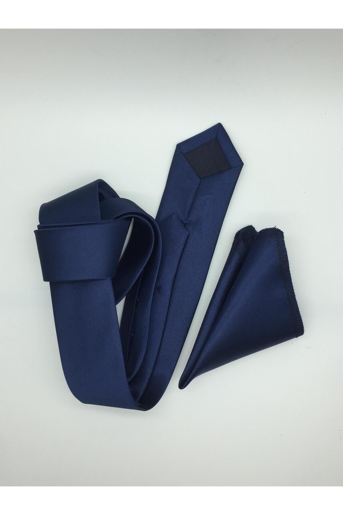 کراوات مردانه آبی سرمه ای HARES | HRSSATEN اورجینال - تصویر 4