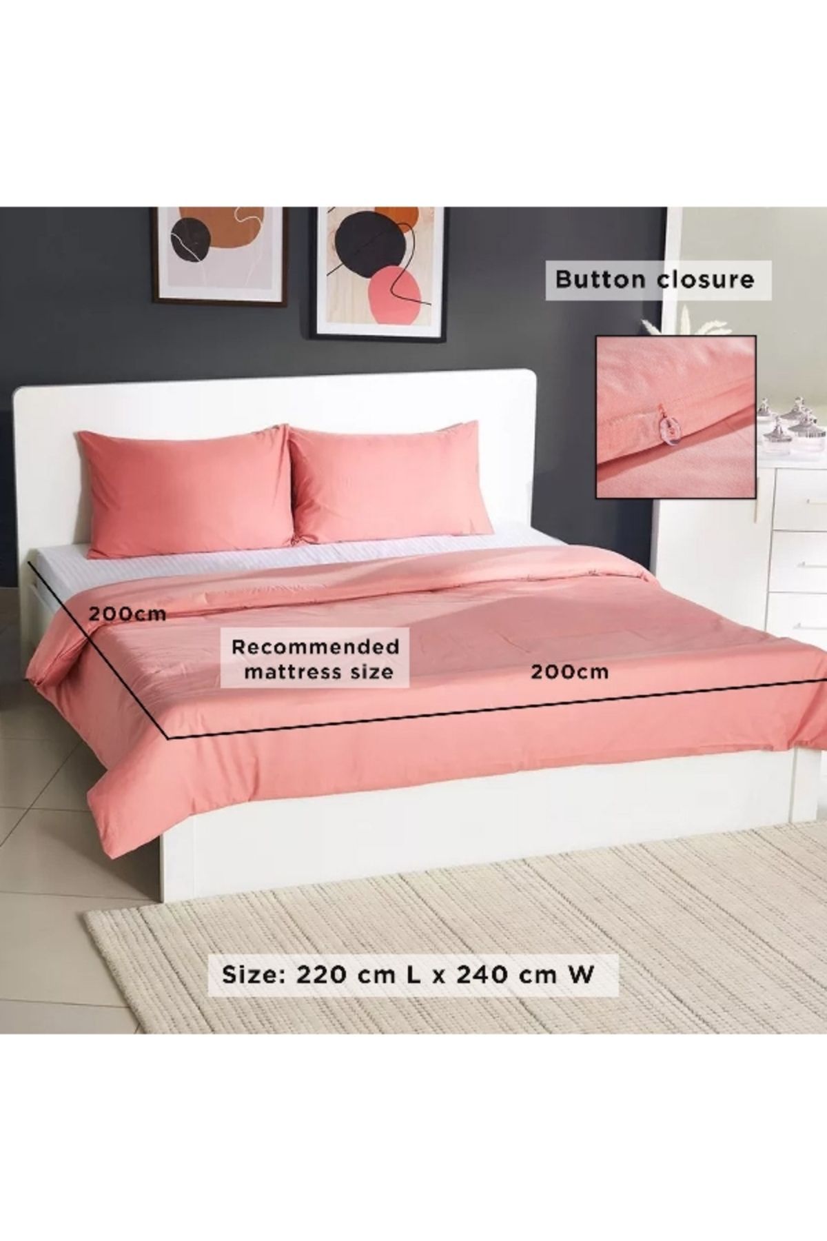 Home Box-طقم غطاء لحاف ويلينجتون سوبر كينج مكون من 3 قطع - 240 × 220 سم 8