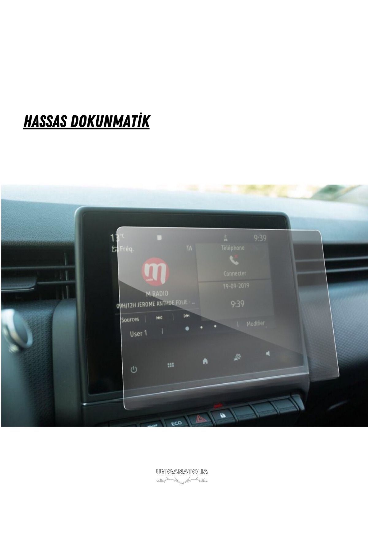 UniqAnatolia-Renault Clio 5 Easy Link 2023 2024 Nano Screen Protector Compatible with Multimedia and Navigation 3