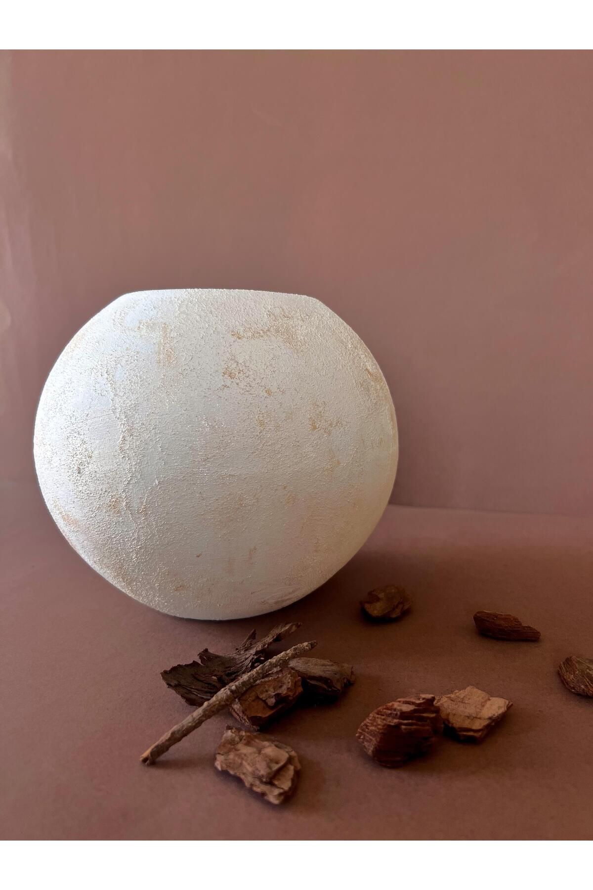 Yedi Home&Decor-Natural Stone Textured Ceramic Sphere Vase 3