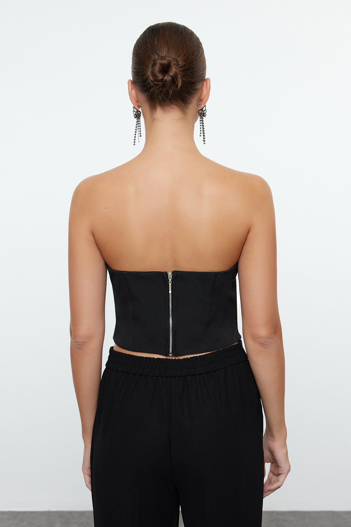 Trendyol Collection-Чорне ткане бюст'є TPRAW25BS00007 з деталізованим кропом Gul TPRAW25BS00007 5