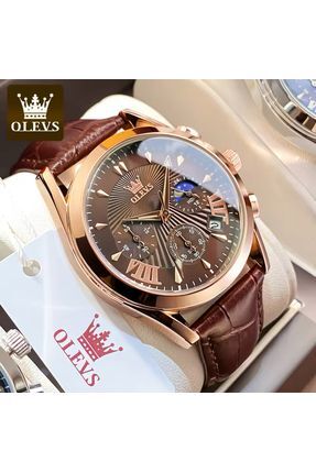OLEVS Orijnal Paslanmaz Çelik Su Geçirmez Lüx 1. Sınıf Erkek Kol Saati DERİ Ş...