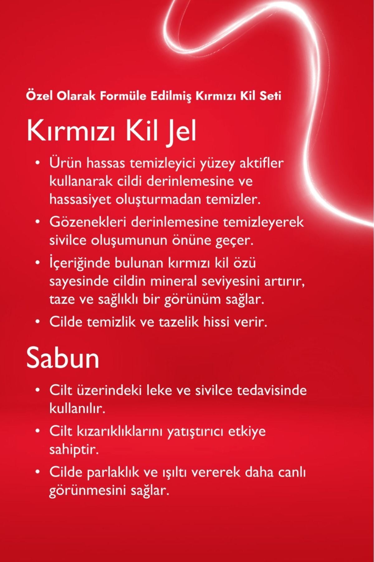 Kırmızı Kil Özlü Yüz Temizleme Jeli & Kırmızı Kil Maskesi & Kırmızı Killi Sabun 3'lü Set — Kırmızı Set — تصویر 3 از 3