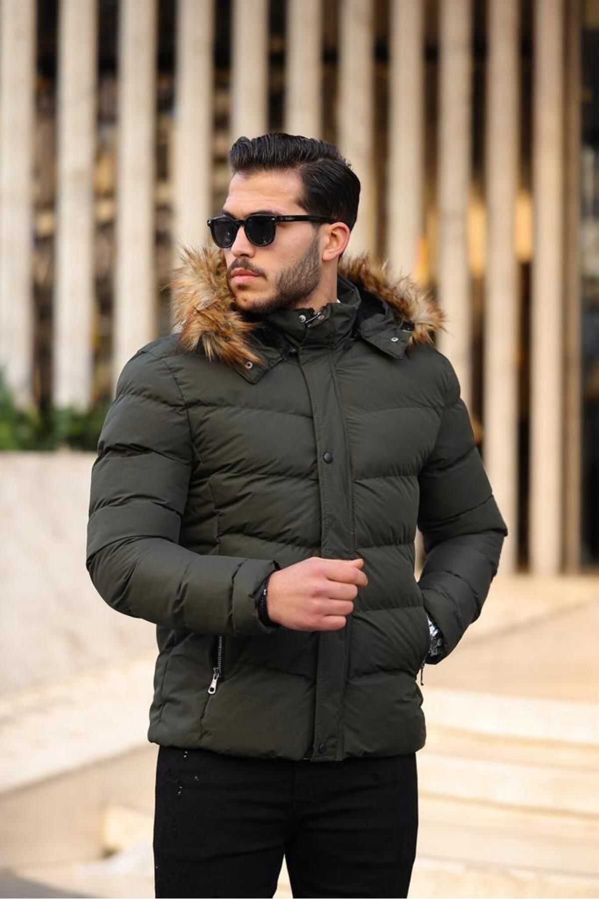 مرو لایف کاپشن و پالتوی پفی مردانه کلاه دار ضد آب و باد