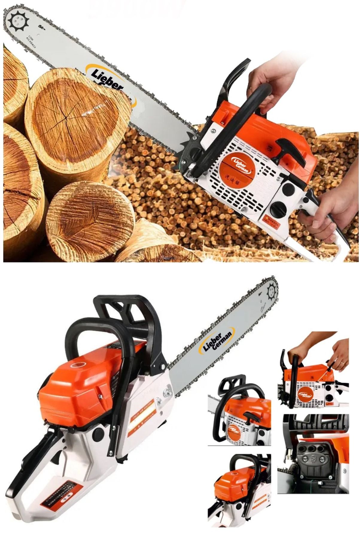 Lieber German Lg1600 Çift Egsozlu Benzinli Ağaç Odun Dal Kesme