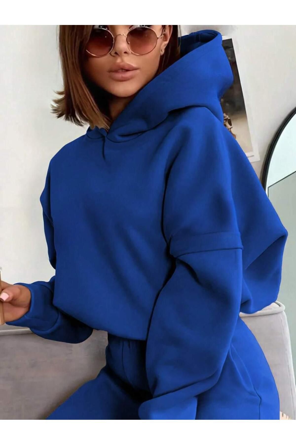 trendgar Unisex Saks Hooded Dres i Zestaw Dolny