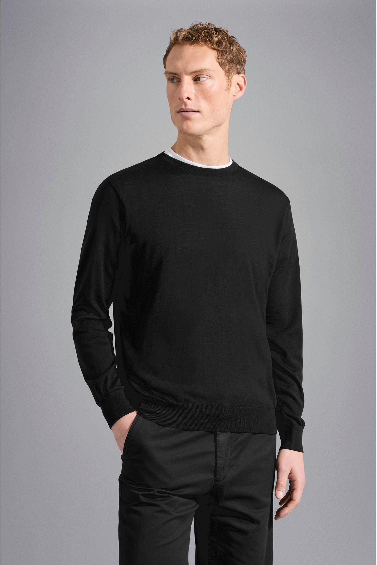 پال اند شارک سویشرت آستین بلند مشکی مردانه از جنس پنبه ارگانیک C0P1047-011