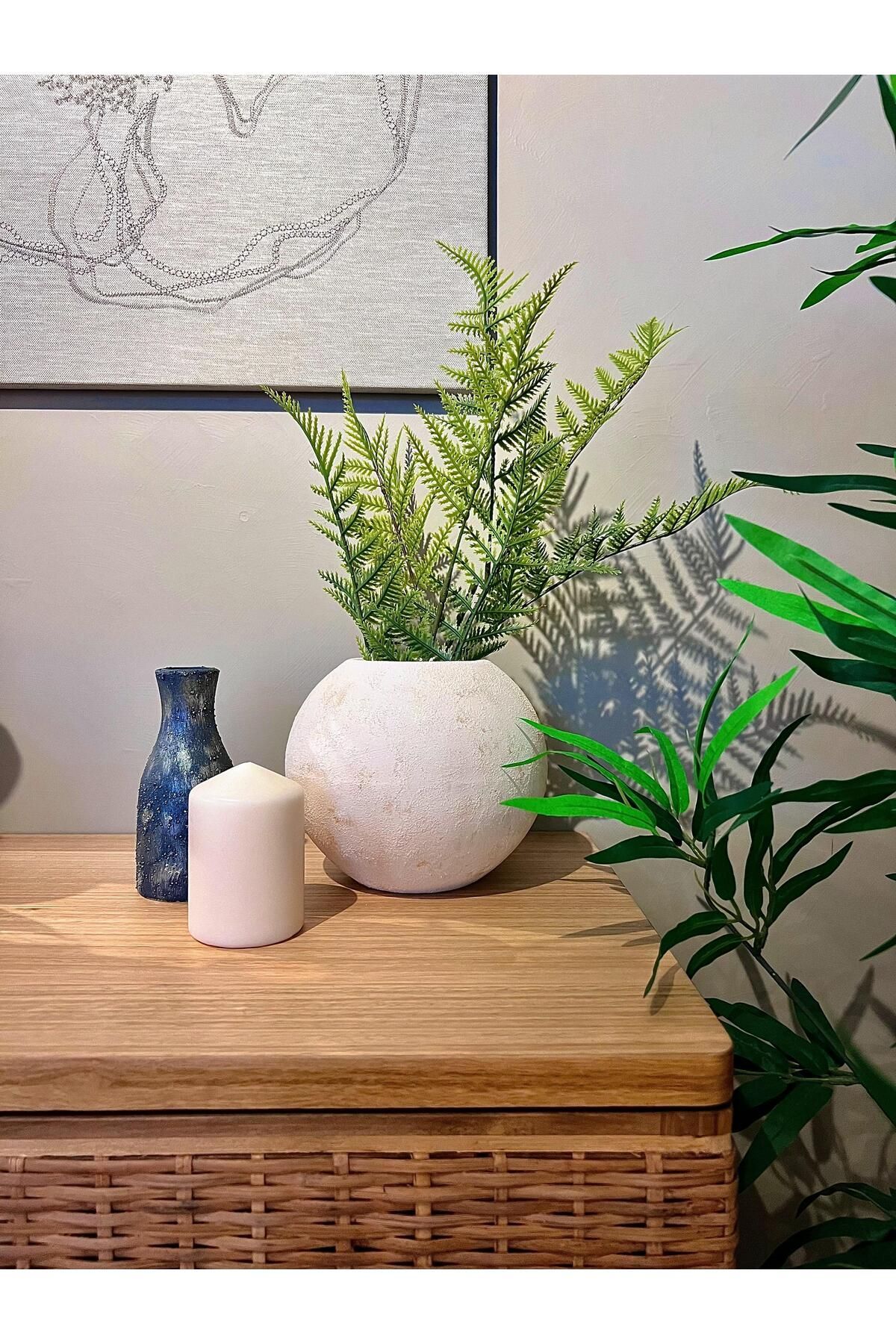 Yedi Home&Decor-Natural Stone Textured Ceramic Sphere Vase 4