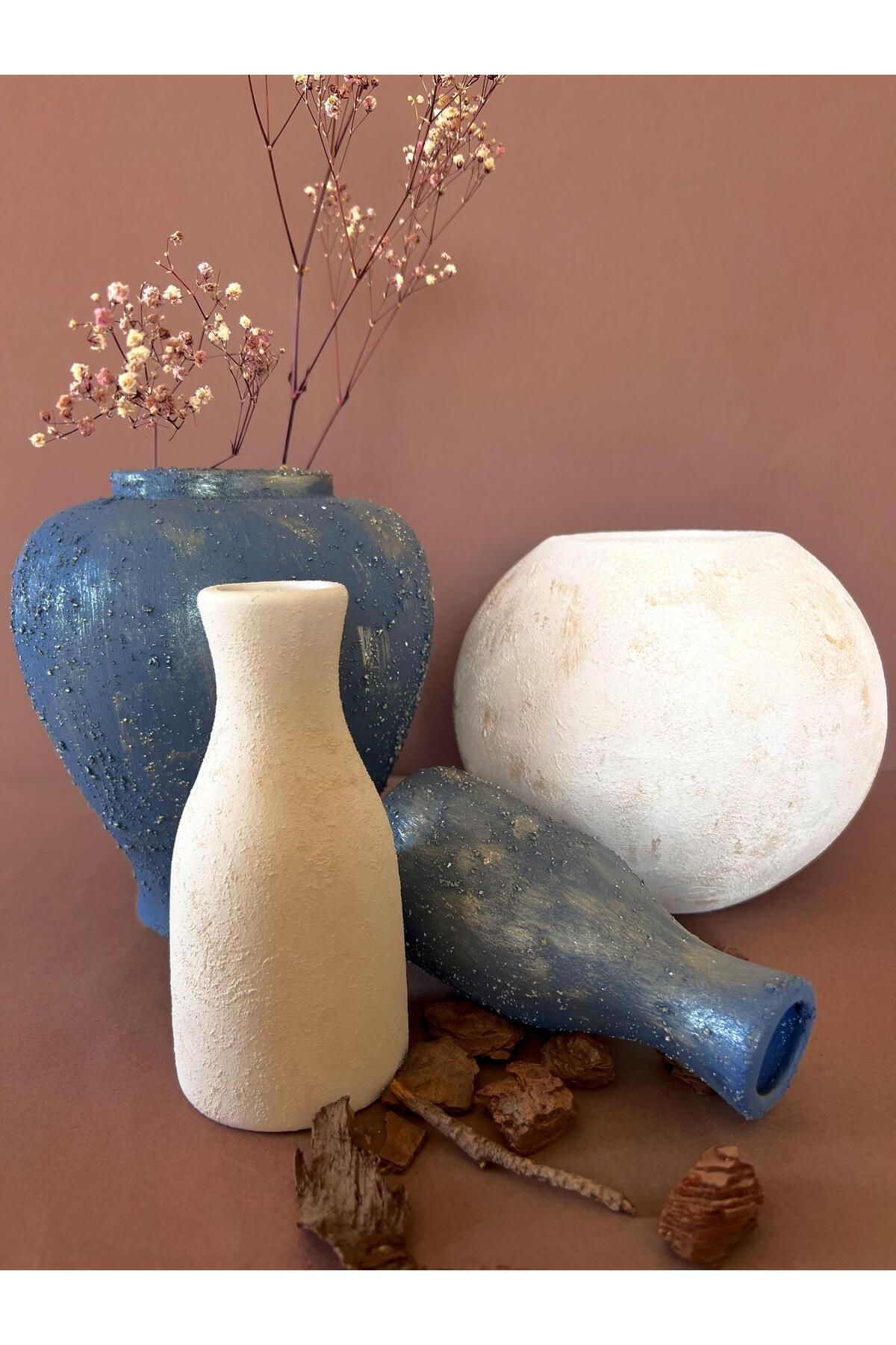 Yedi Home&Decor-Natural Stone Textured Ceramic Sphere Vase 5