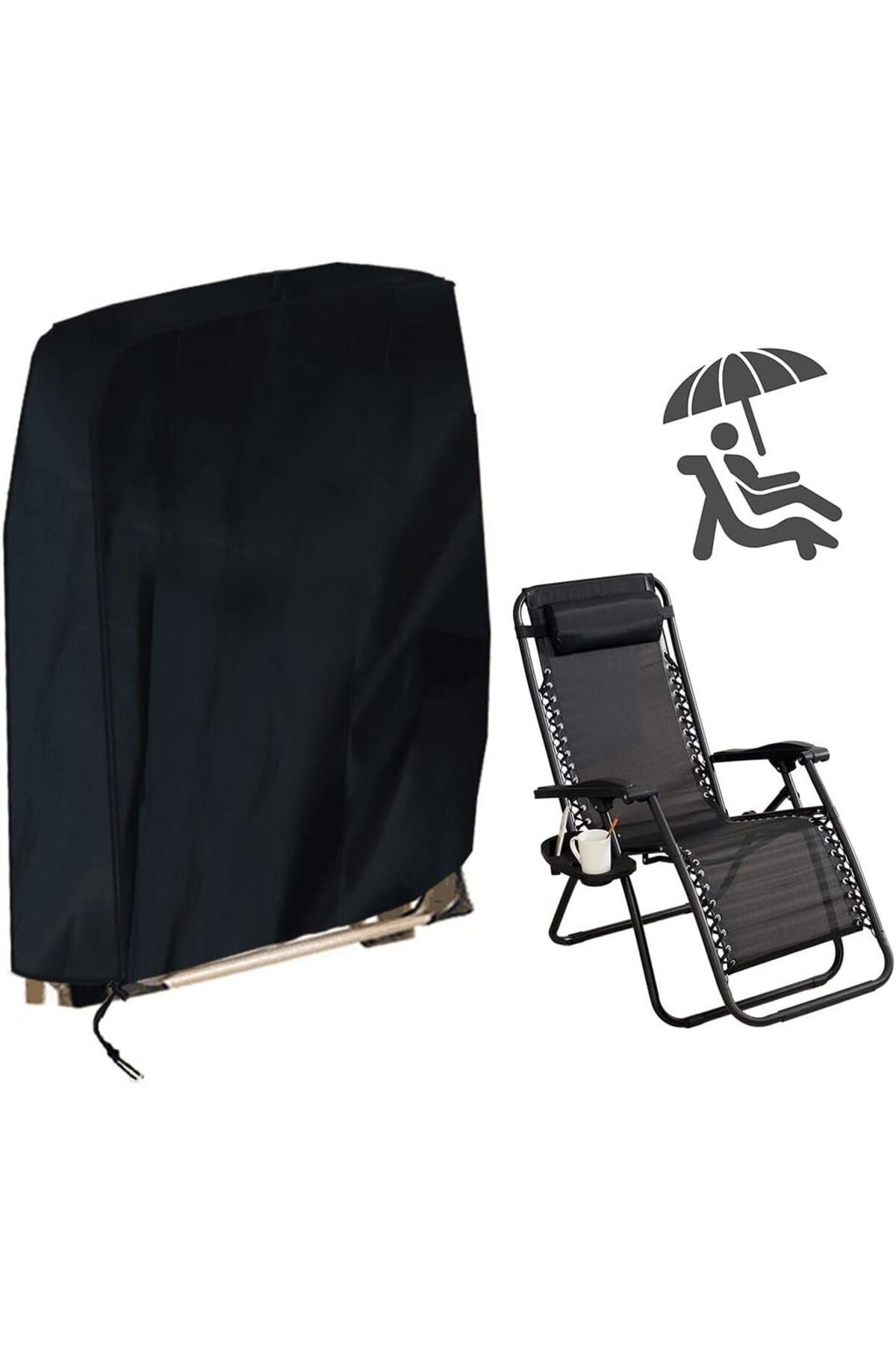 VARSTHREE Katlanır Sandalye Kılıfı, UV Dayanıklı, Oxford Kumaş, 96x85 cm