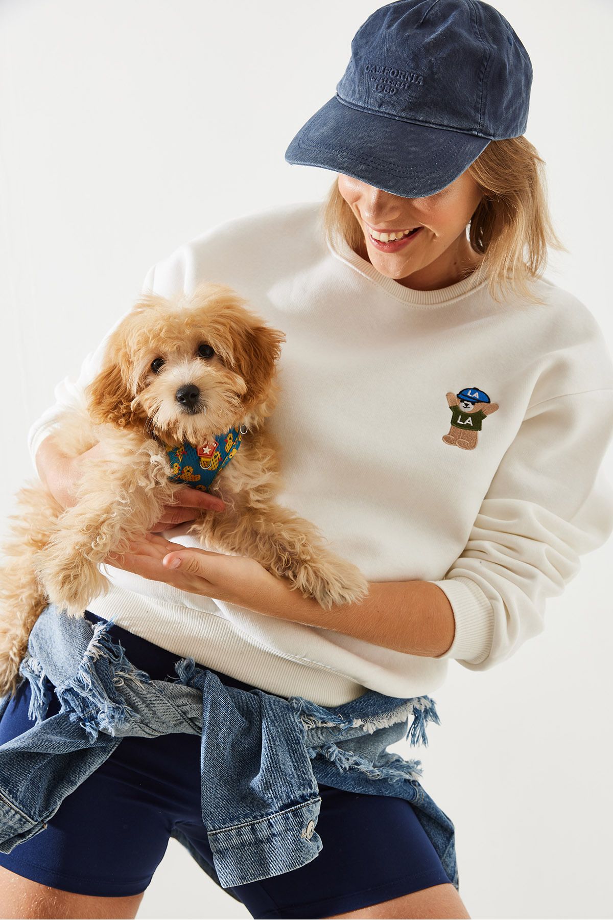 LUCCI Embroidered Cotton Crew Neck Sweatshirt 2