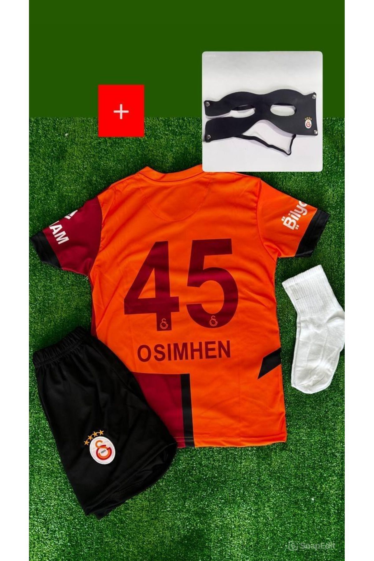 2024/2025 Parçalı Iç Saha Victor Osimhen Çocuk Forması Forma Şort Çorap Maske