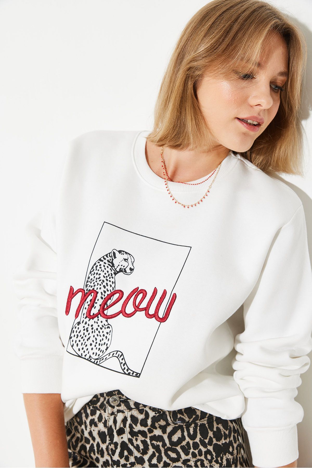 Bianco Lucci-Damen-Sweatshirt mit Leopardenmuster - 60251805 4