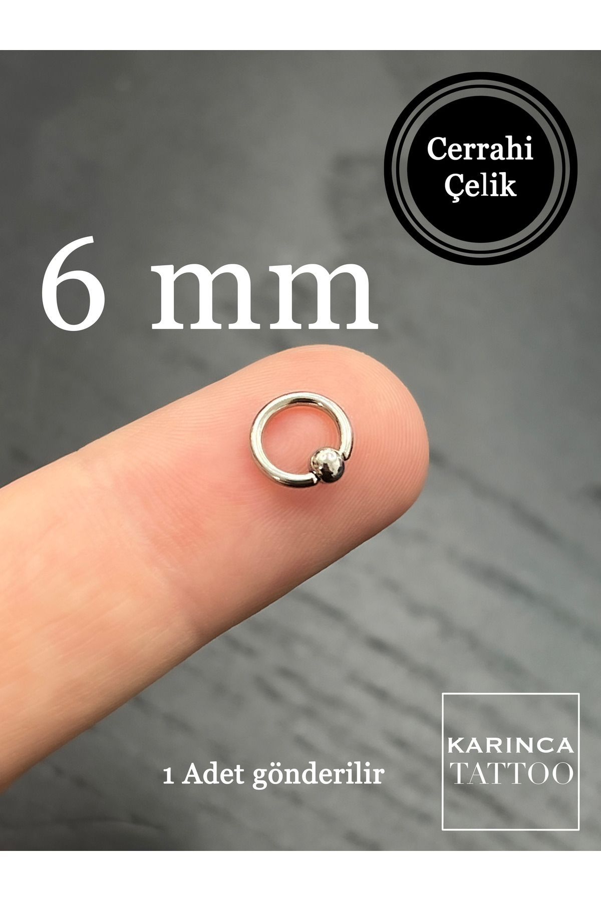 Karınca Piercing-6 mm Single Ball Ear - Forward Helix Smiley Tragus Piercing (Smallest Size) 2