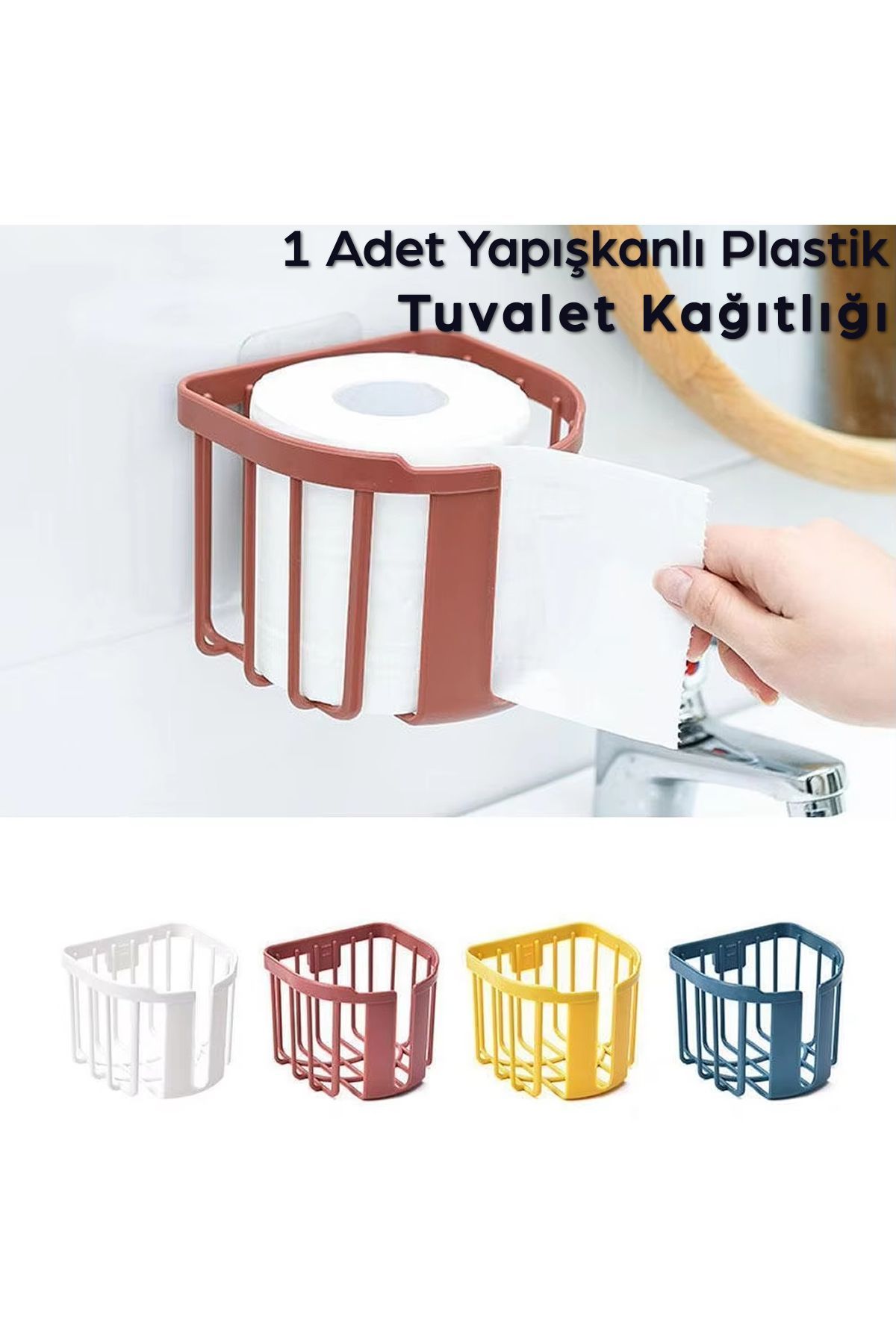 Yapışkanlı Plastik Tuvalet Kağıtlığı | Kolay Montaj