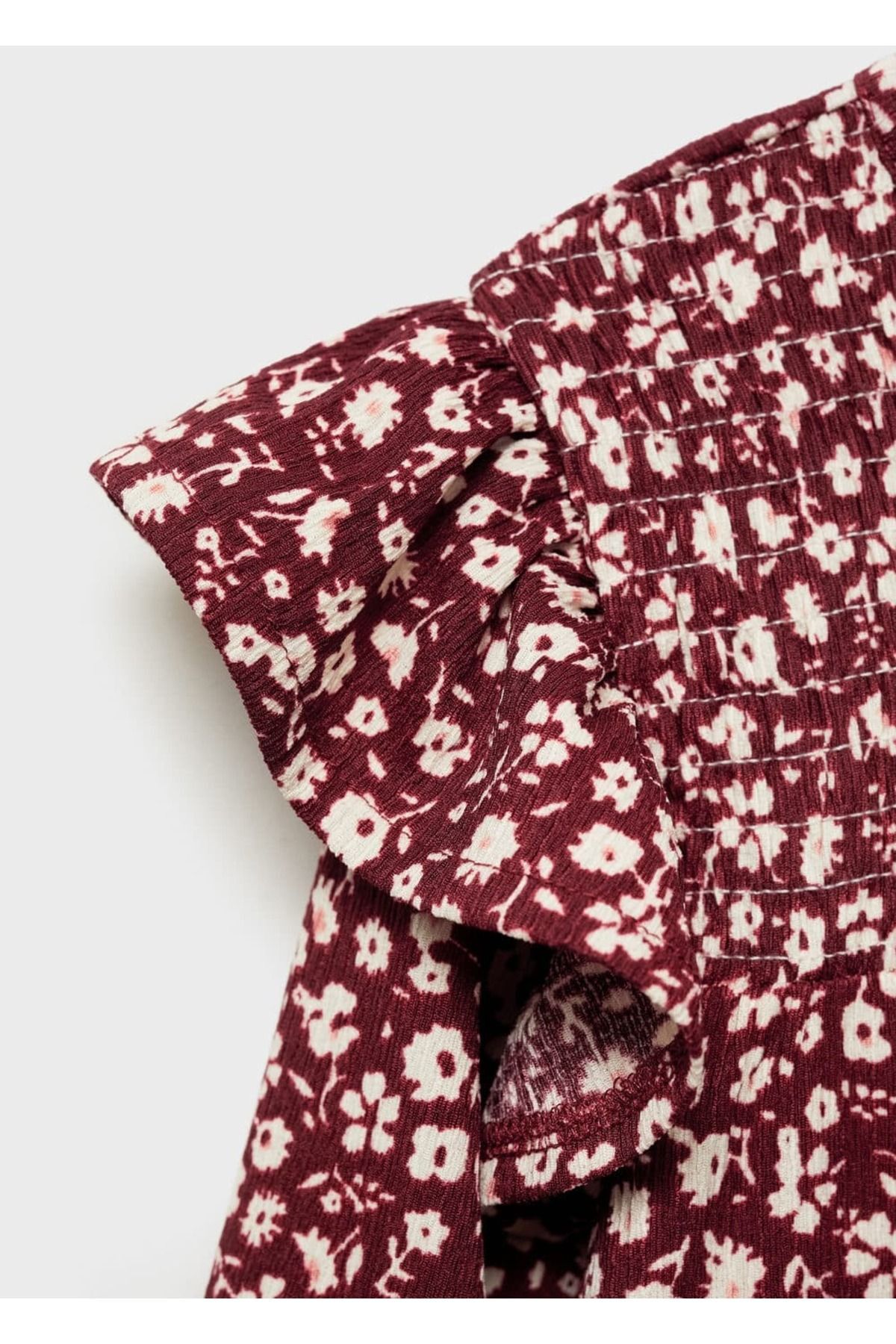 لباس مجلسی دخترانه بورگوندی منگوMANGO Kids | 77037715 اورجینال - تصویر 4