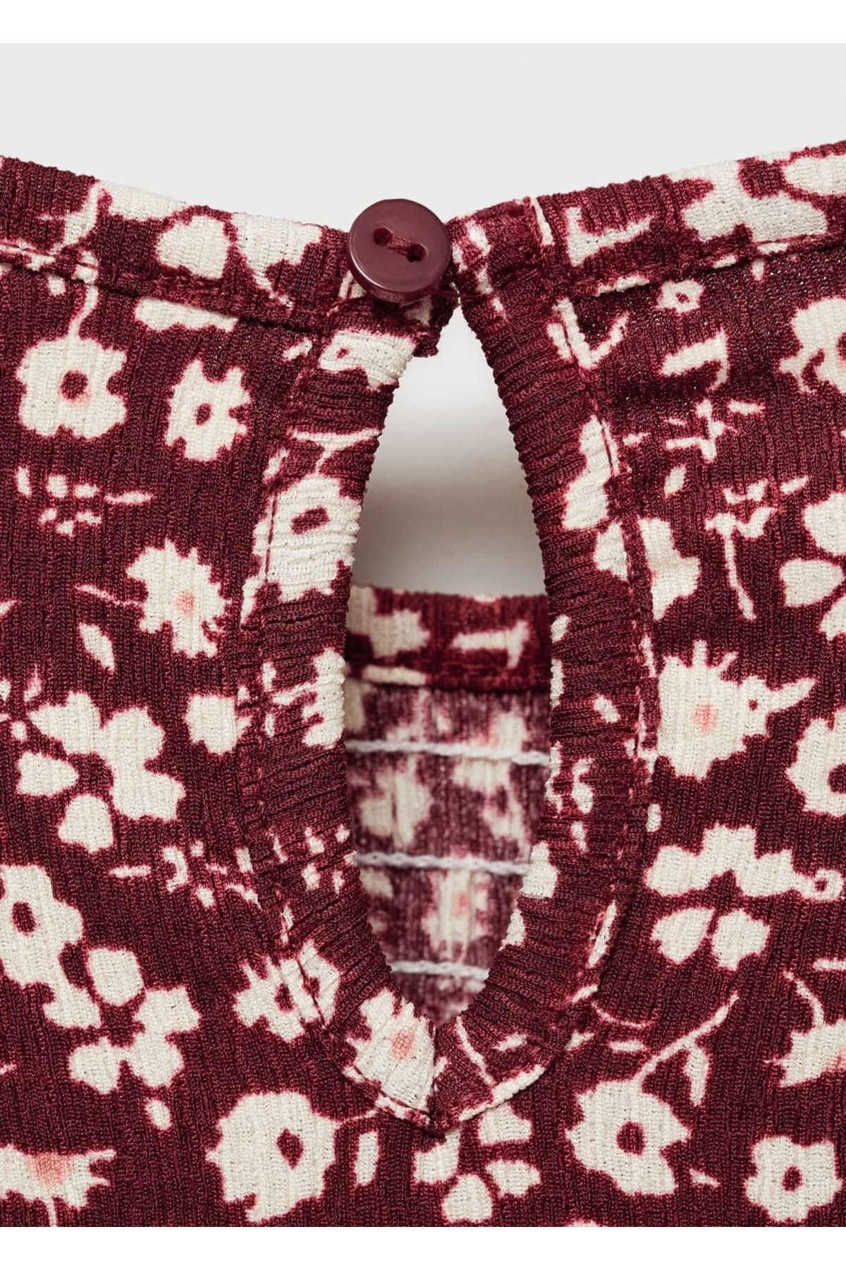 لباس مجلسی دخترانه بورگوندی منگوMANGO Kids | 77037715 اورجینال - تصویر 3