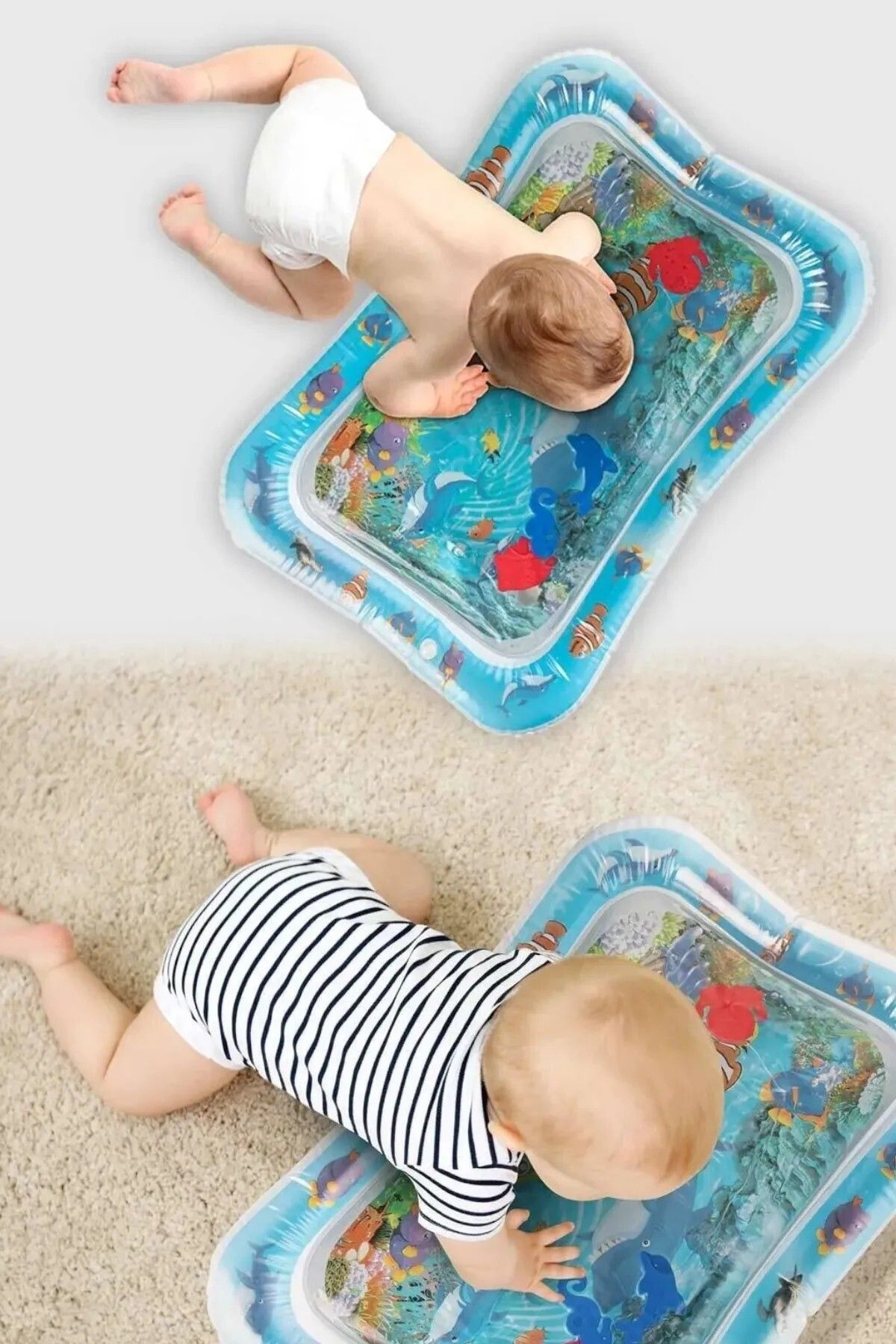 YILDIRIM OYUNCAK Şişirilebilen Su Aktivite ve Oyun Matı - Bebek Su Oyun Matı (TUMMY TİME) Aynalı Ilk Zeka Kartları fotoğrafı 5 (önizleme)