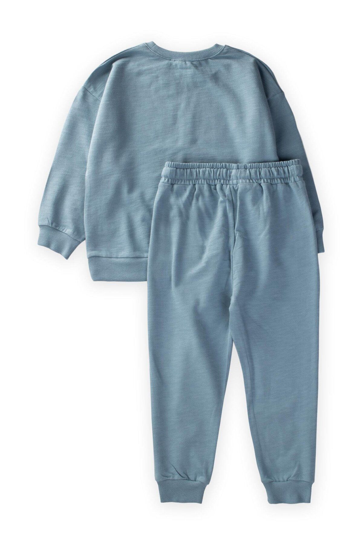Basıc Sweatshirt Takım 3-8 Yaş Turkuaz