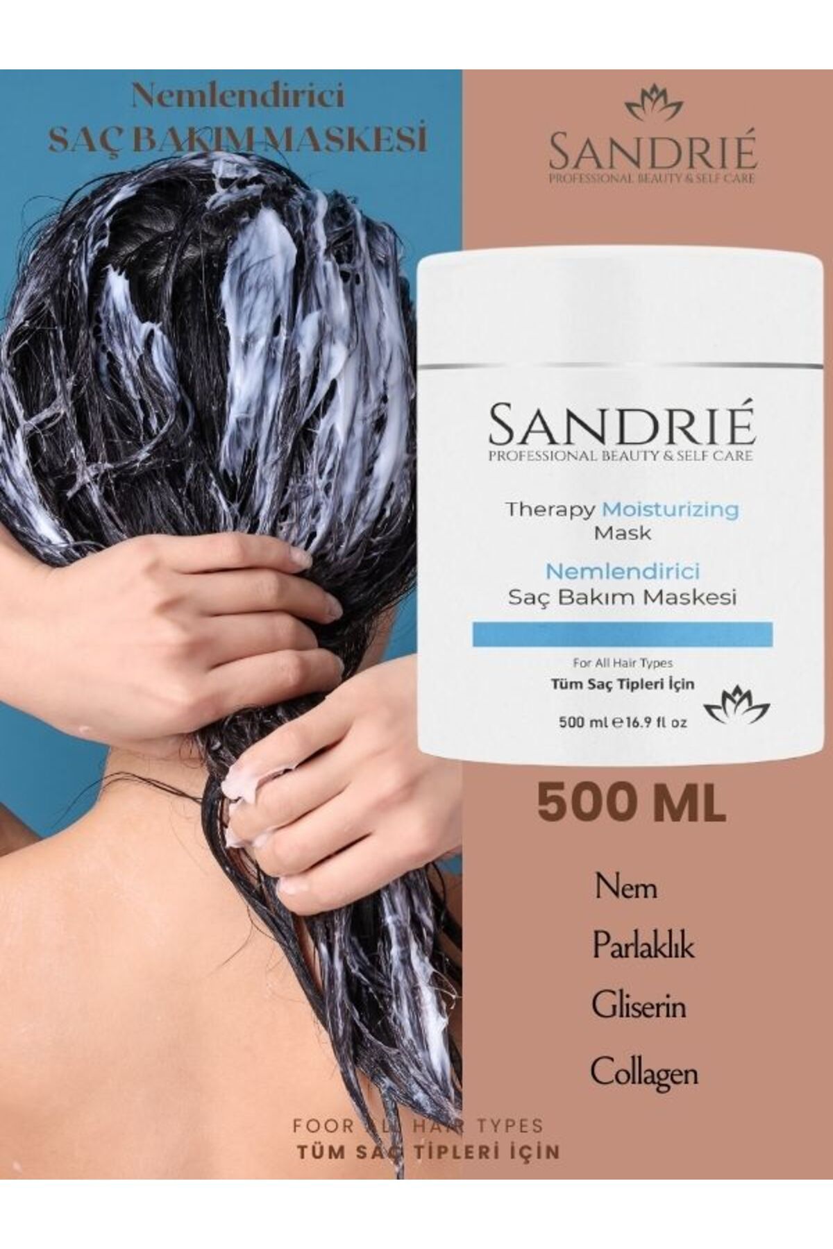 Nemlendirici Saç Bakım Maskesi 500 ml — BE130BD — تصویر 2 از 3