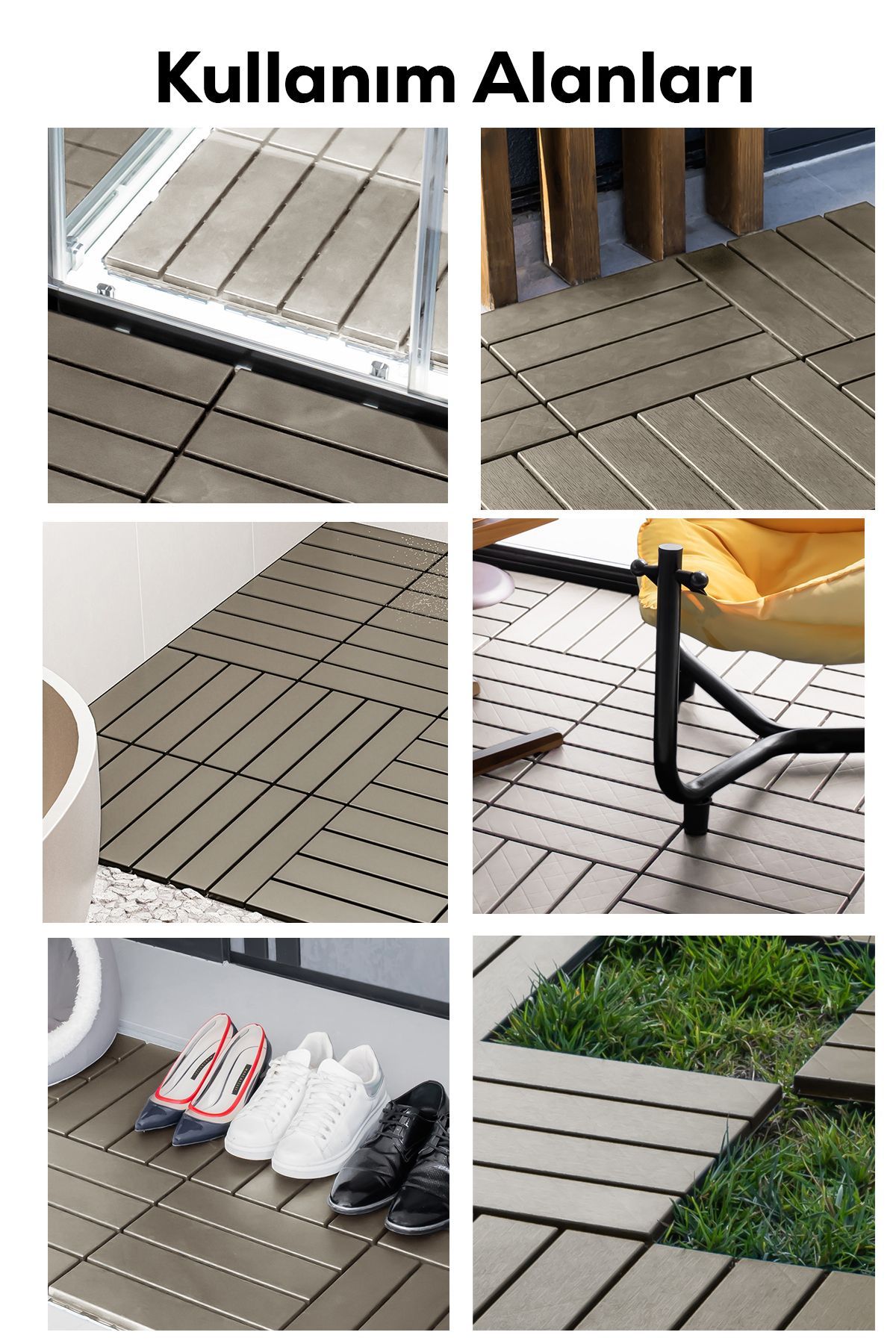 Porsima-1177 Model Placi de exterior din plastic dur - Covoraș de baie cu latte pentru balcon, terasă, podea 3