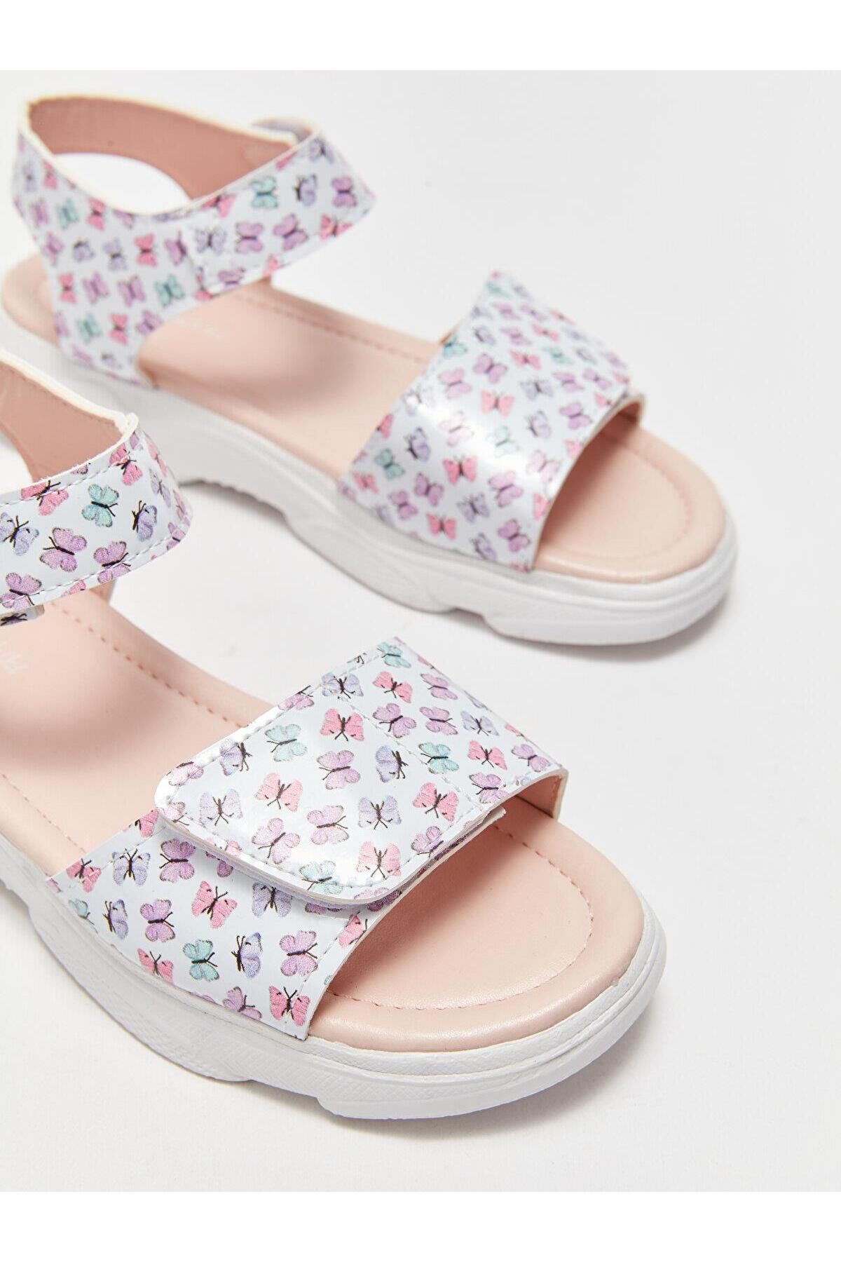 LC Waikiki-Κοριτσίστικα σανδάλια Lcw Steps - εμπριμέ και Velcro 3