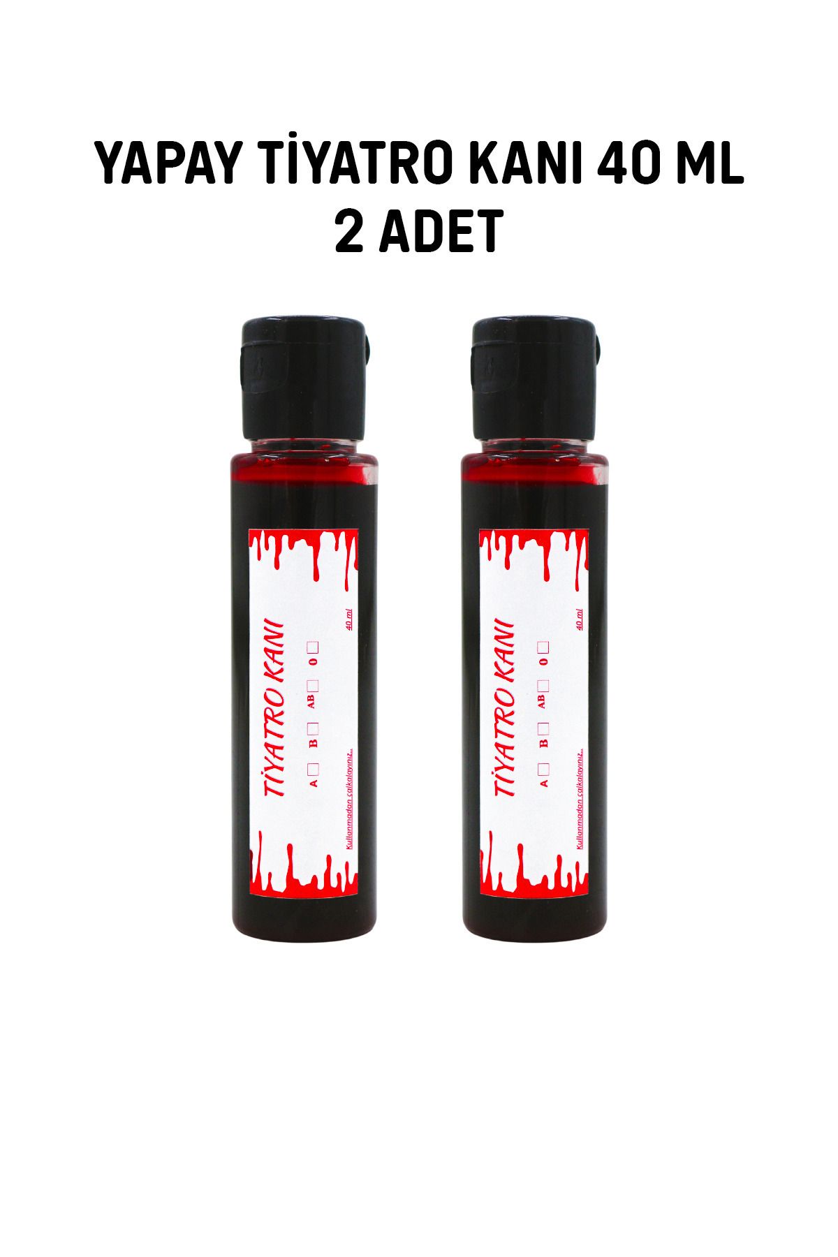 Yusuf Dirik YD Party Supplies Yapay Tiyatro Kanı Yoğun Kıvamlı 40 ML 2 Adet Cadılar Bayramı Aksesuarı Halloween Fake Blood
