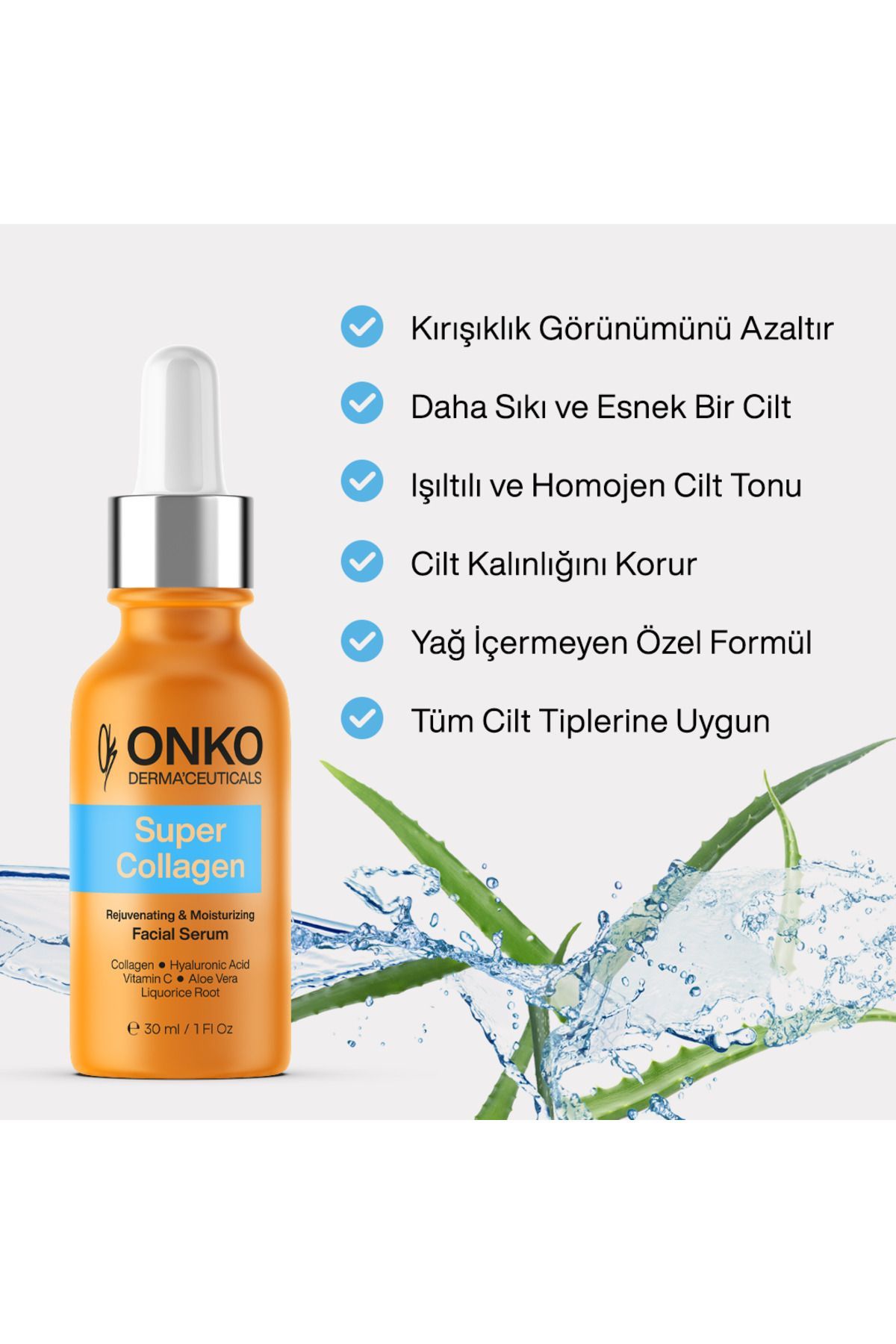 Onko Dermaceuticals-Super Collagen Hautpflegeserum 30 ml. Hydrolysiertes Kollagen 5