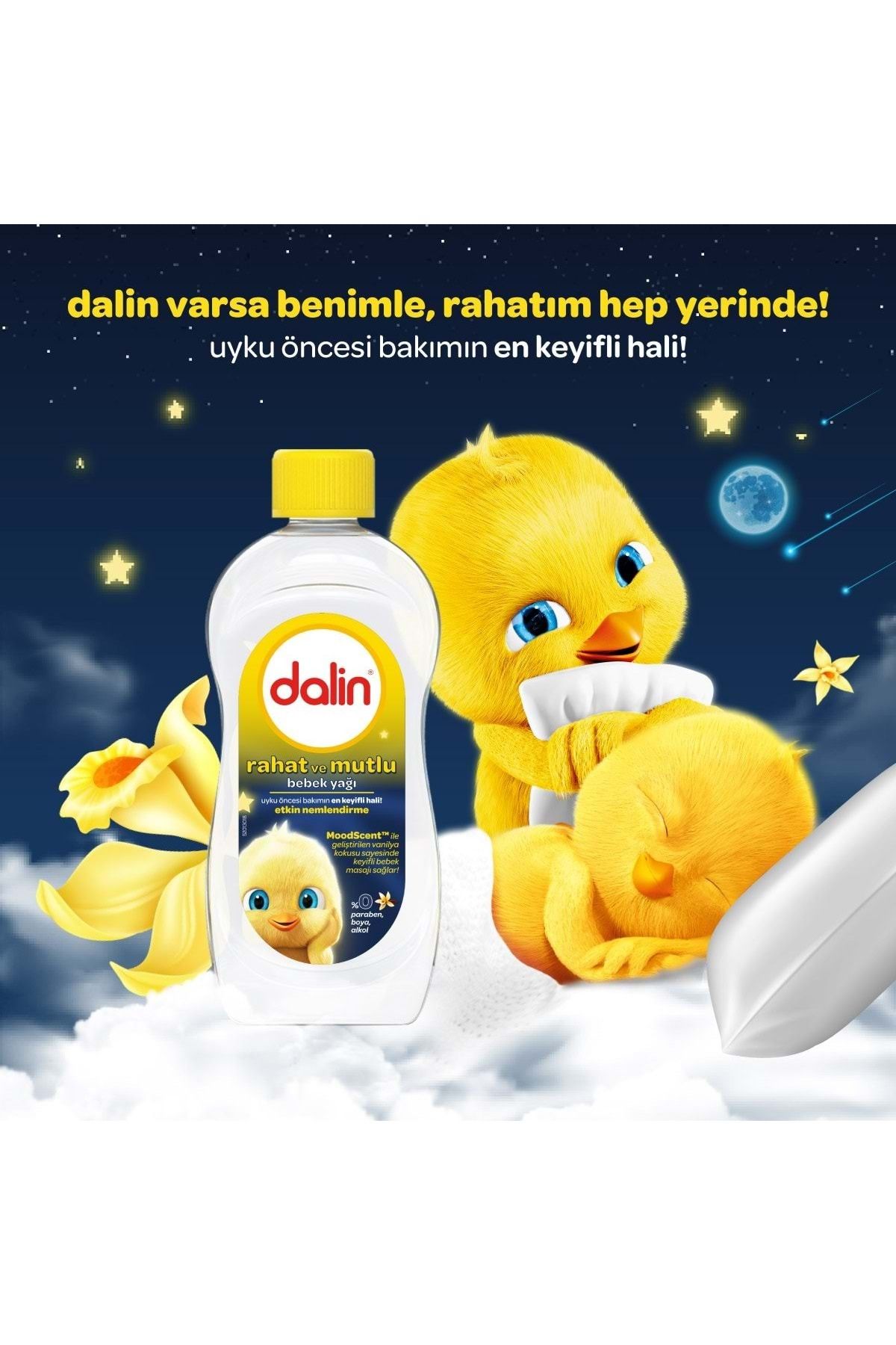 Dalin Bebek Yağı 300ML Rahat ve Mutlu Vanilya Kokulu Nemlendirici (2 Li Set) fotoğrafı 3 (önizleme)