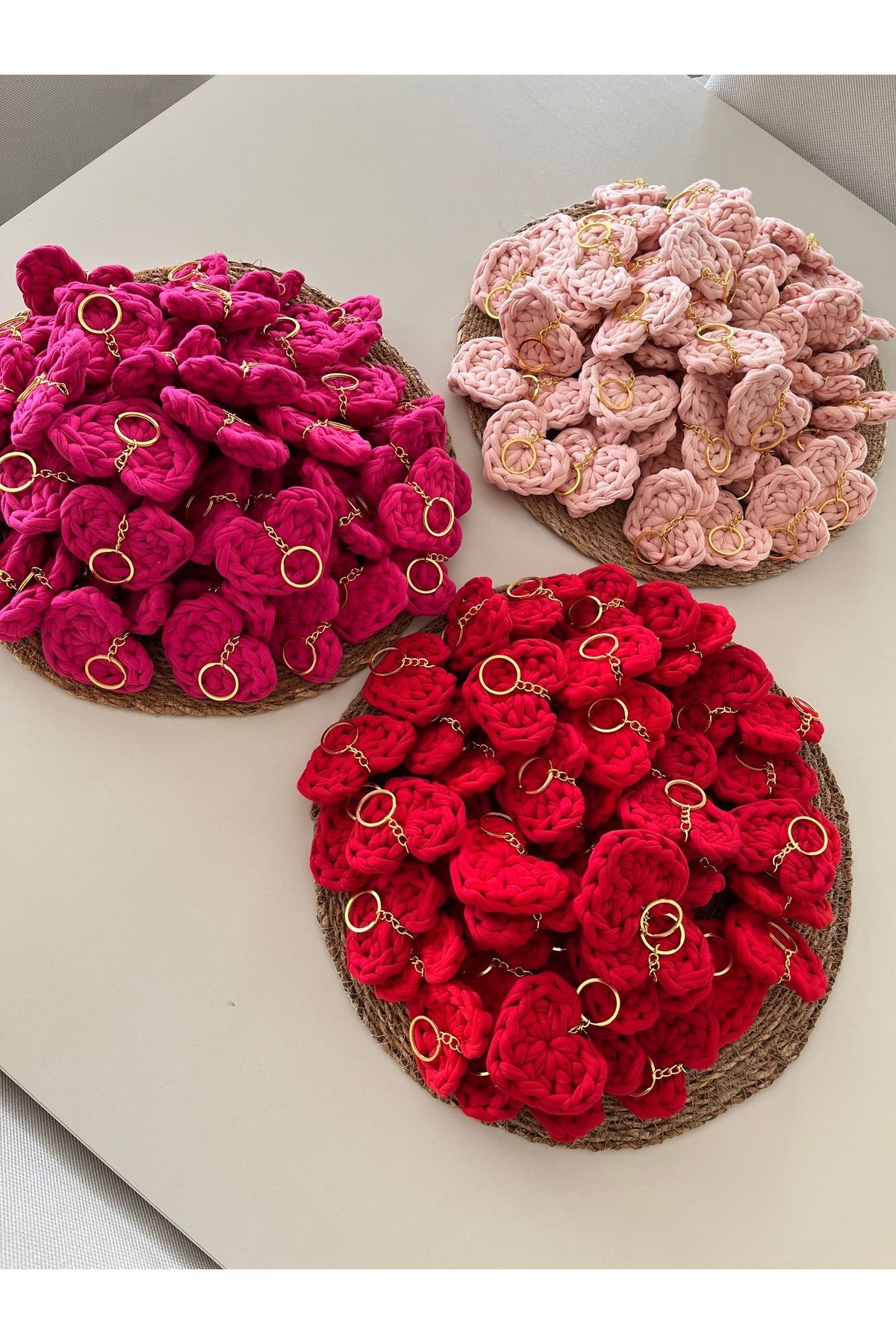 BZC MARKET-سلسلة مفاتيح حمراء مكونة من 15 قطعة على شكل قلب (هدية ليلة الحناء، الكلمة، هدية الخطوبة والزفاف) 7