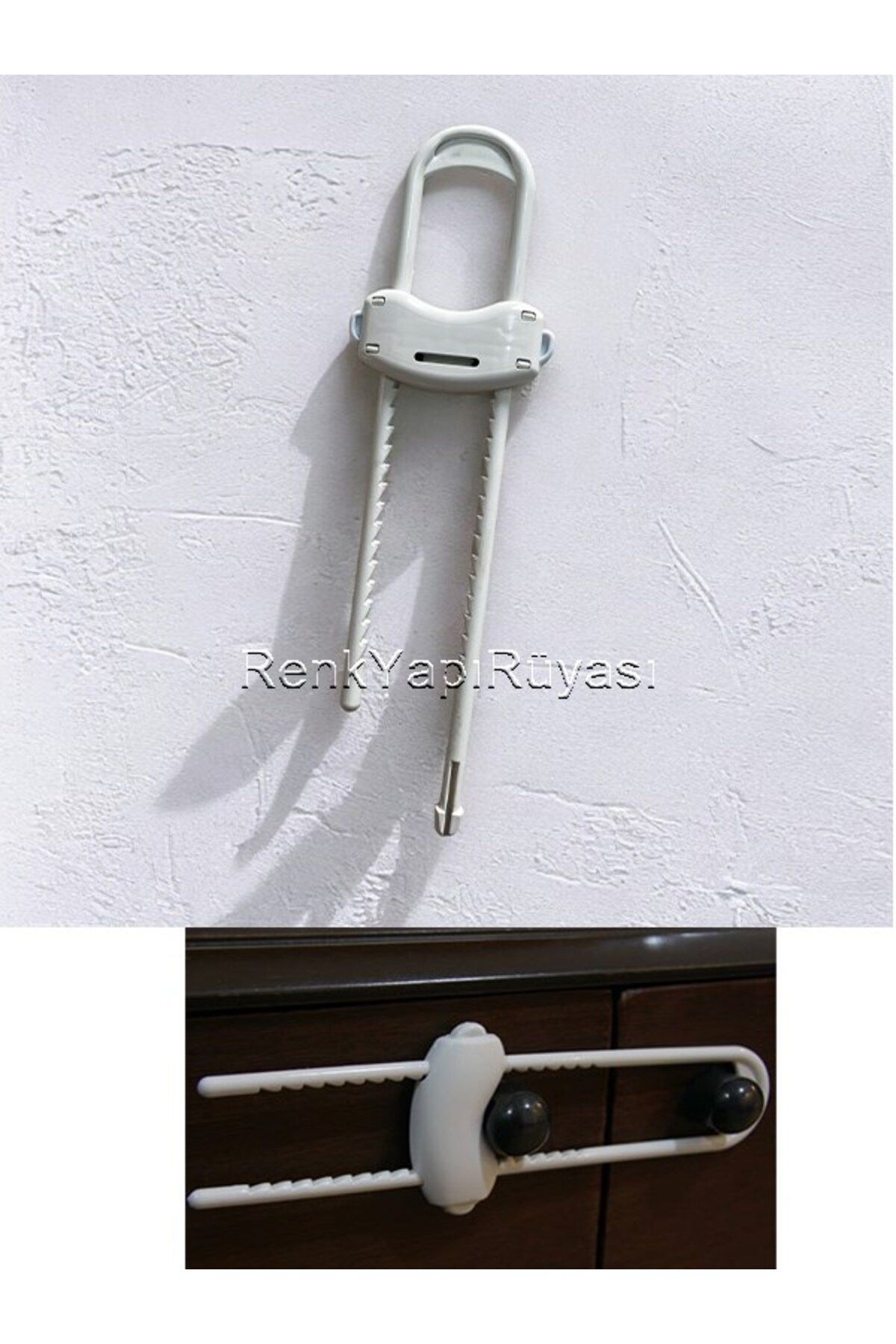 BEBEK VE COCUK GÜVENLİĞİ İÇİÇN DOLAP KAPAĞI KİLİDİ, RAY KİLİT 2 ADET 3