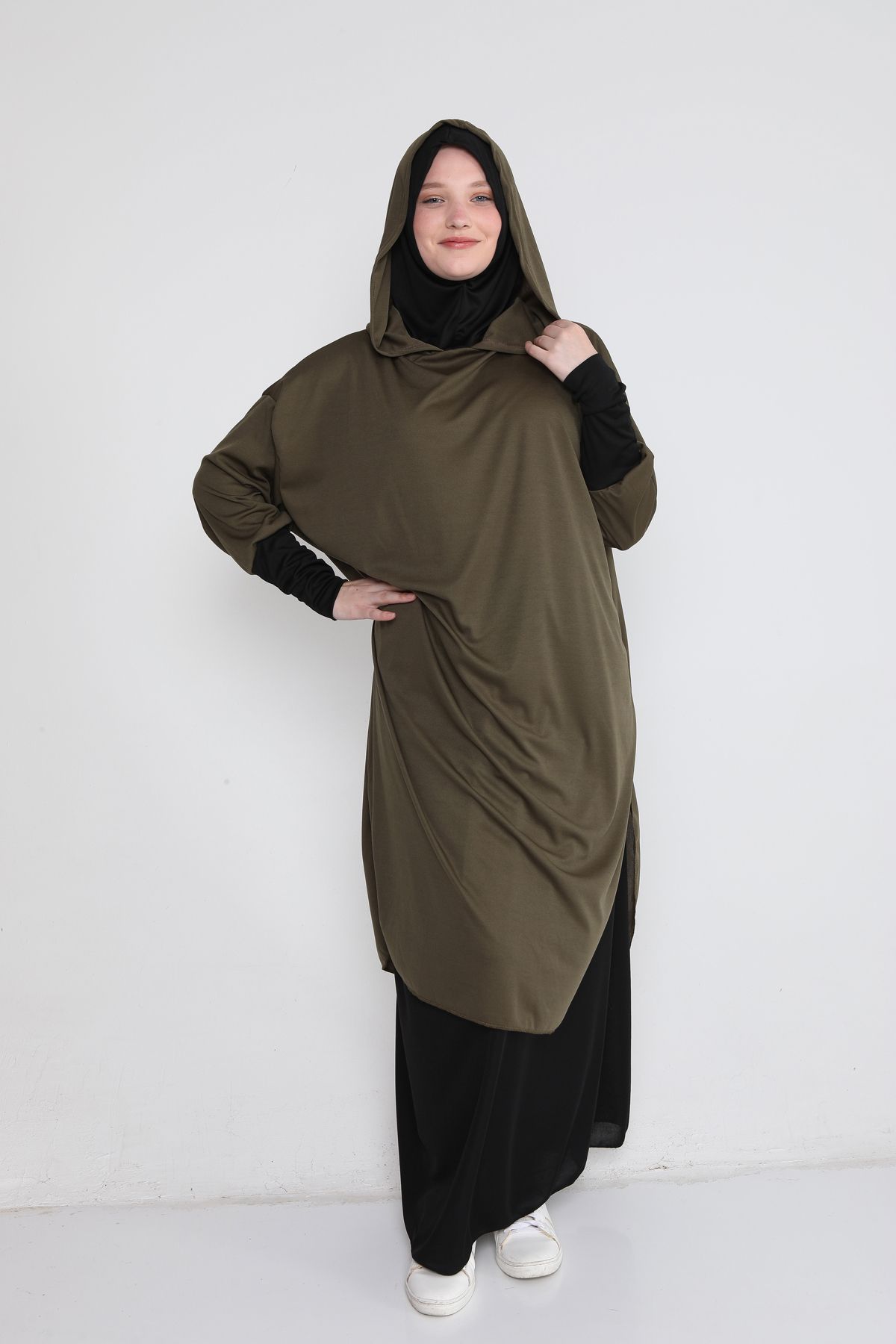 Kutay Collection-فستان صلاة نسائي عملي مع عمامة ذاتية 2