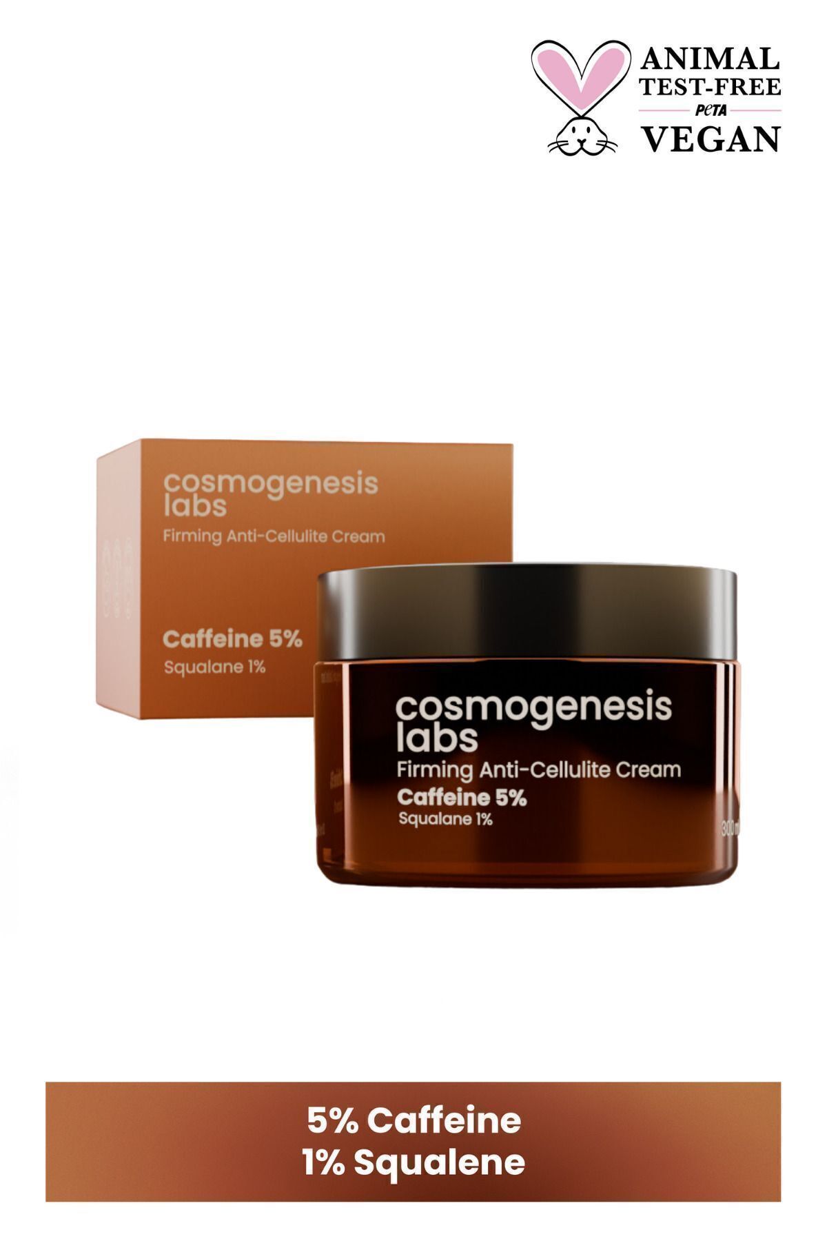 Cosmogenesis Labs-Cellulite Cream Containing 5% Caffeine 300 ml - Anti-Stretch Mark Vegan That Provides Firming Regional Slimming 2