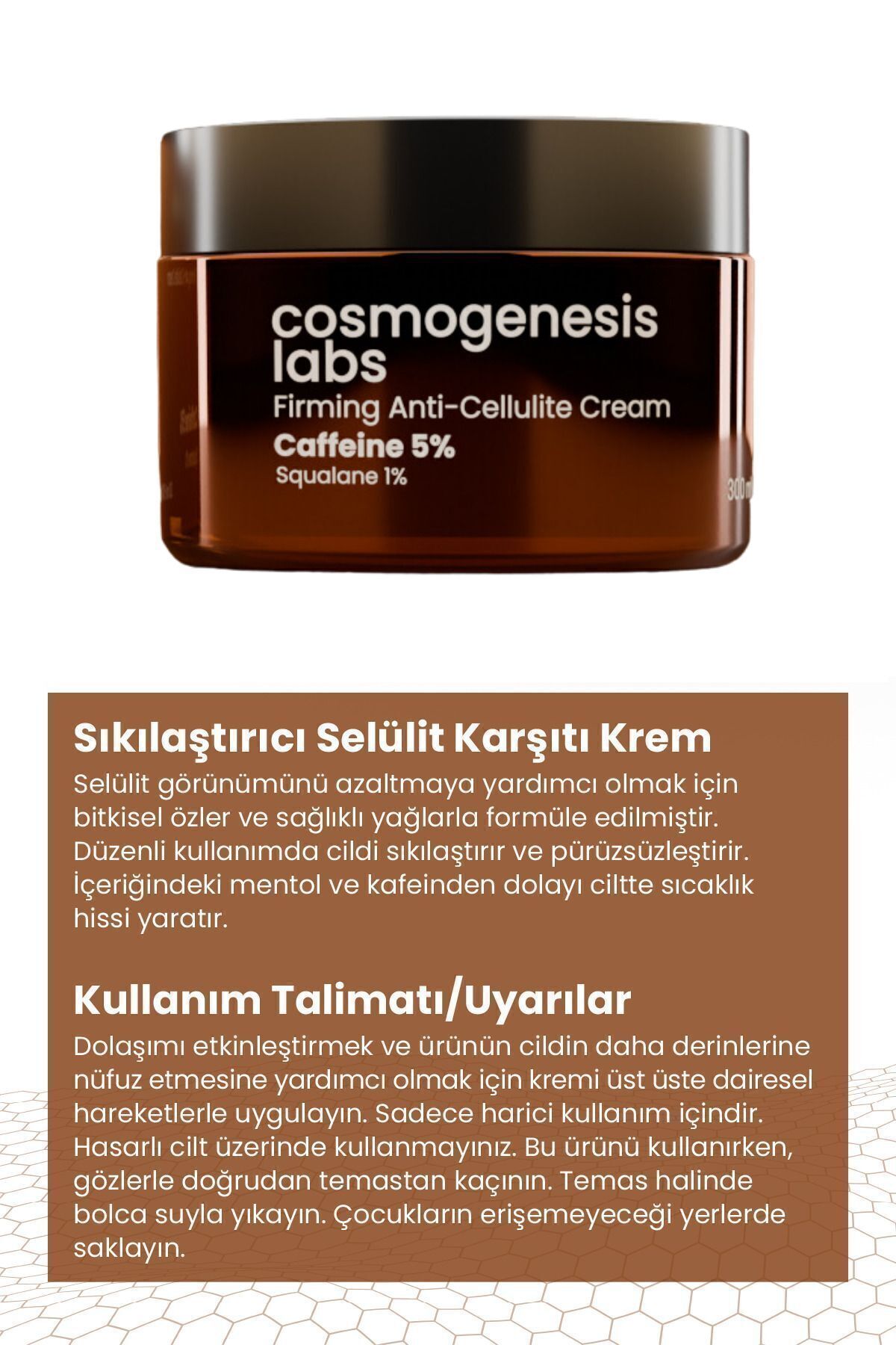 Cosmogenesis Labs-Cellulite Cream Containing 5% Caffeine 300 ml - Anti-Stretch Mark Vegan That Provides Firming Regional Slimming 4