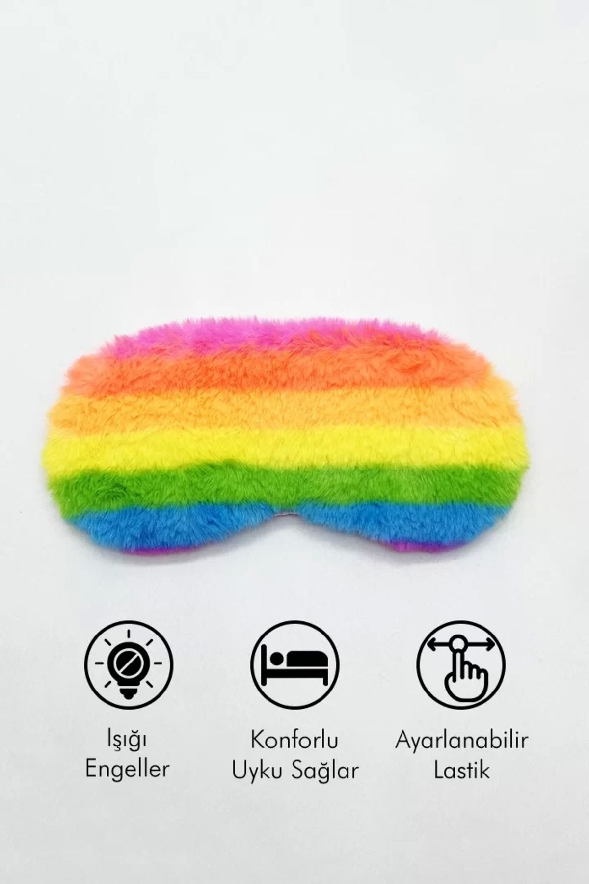 little Luv Çocuklar İçin Gökkuşağı Peluş Basic Uyku Bandı