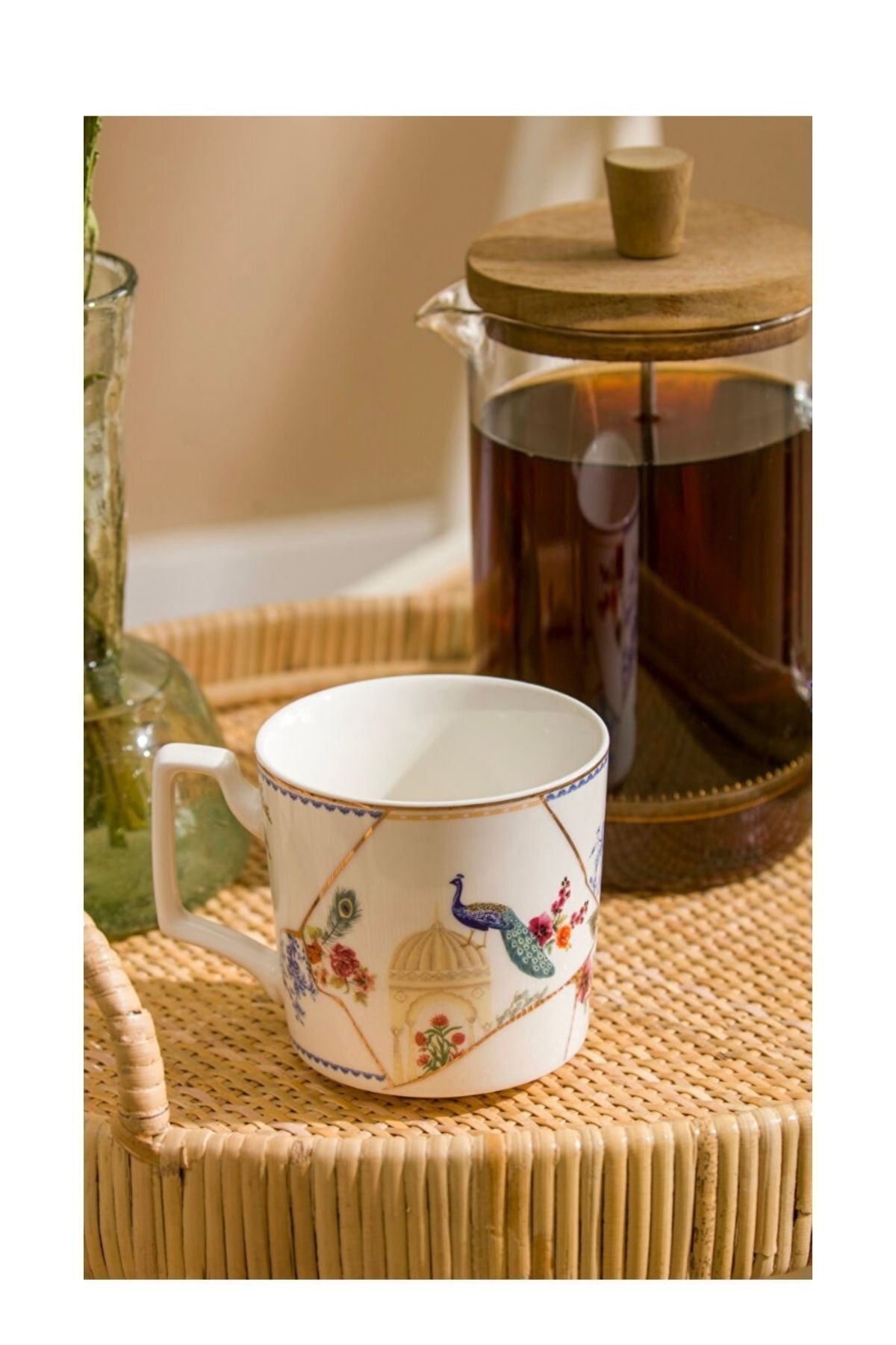 LC Waikiki-Lcw Home Ecru Printed Porcelain Mug 360 ml 4