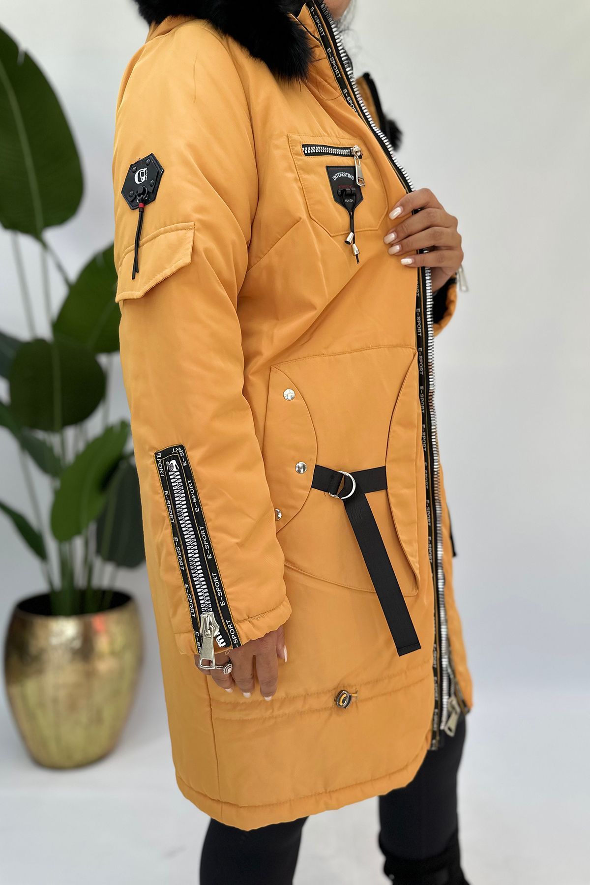 River island mustard coat online