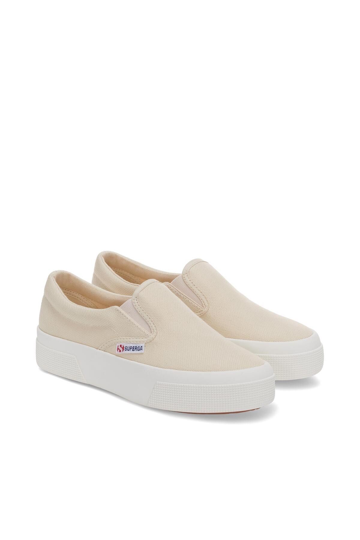 کفش کتانی 2740 سکوی Slipon زنانه بژ روشن Superga