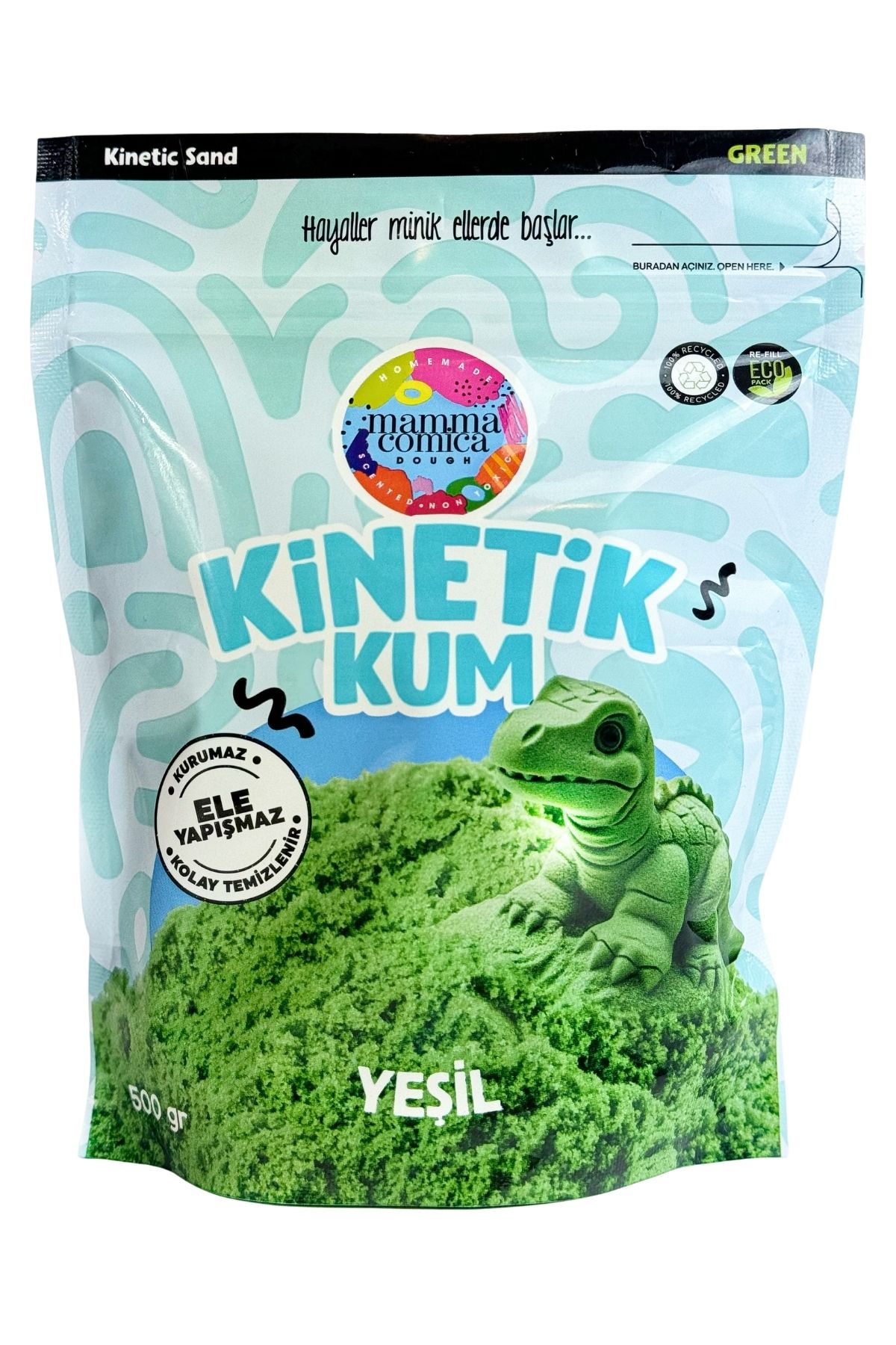 MammacomicaDough Mammacomica Dough Yeşil Kinetik Kum - 500 gr