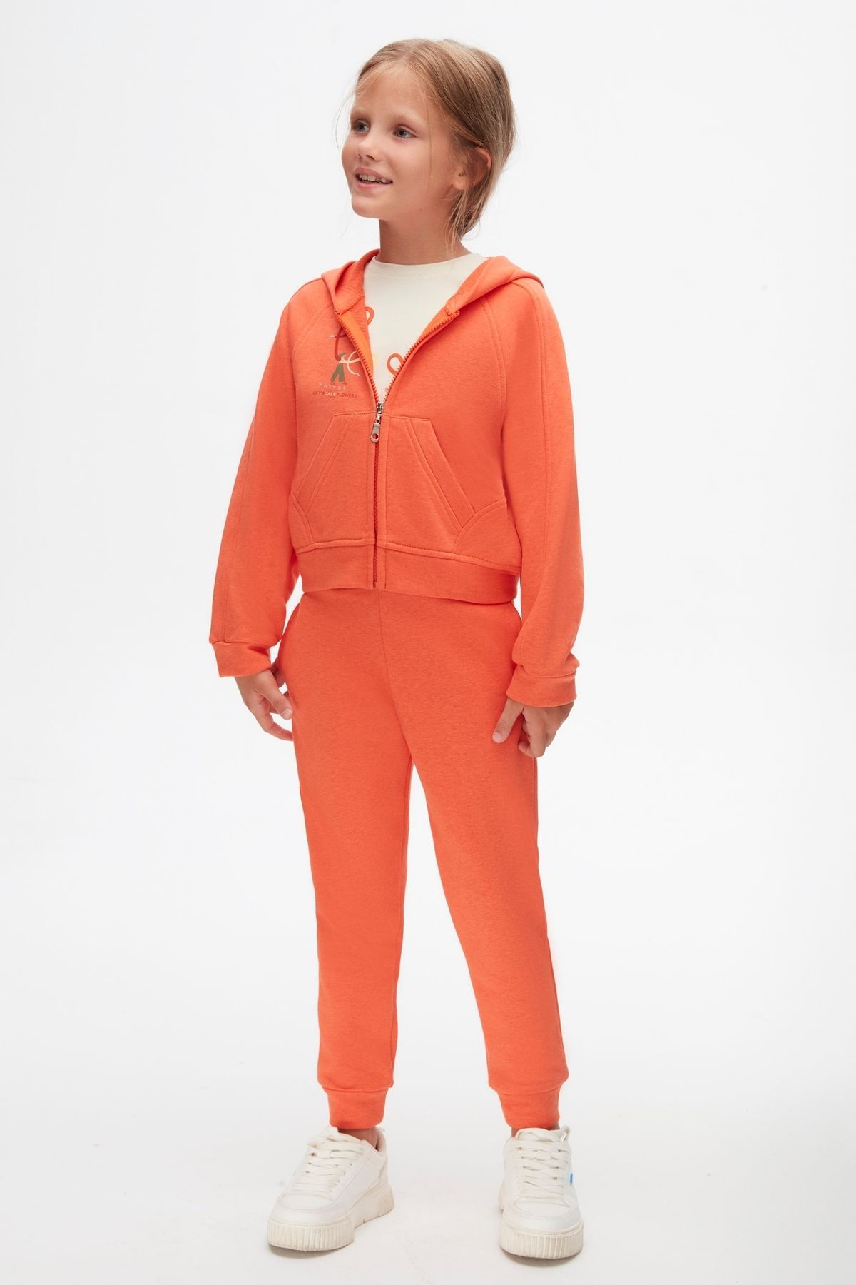 pantalon de survêtement orange pour fille