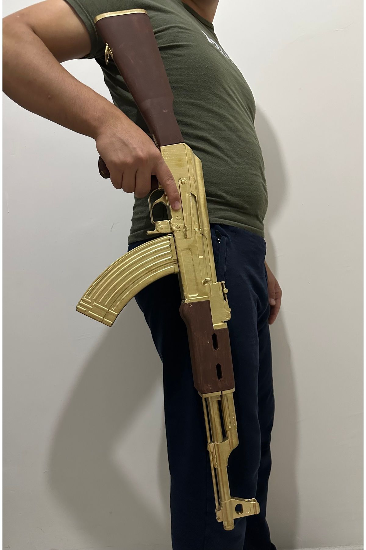 NKATEİLER-Ak-47 Gold Kalashnikov 1/1 Scale Real Size - Not a Toy Not a Game-Proof Decor 4