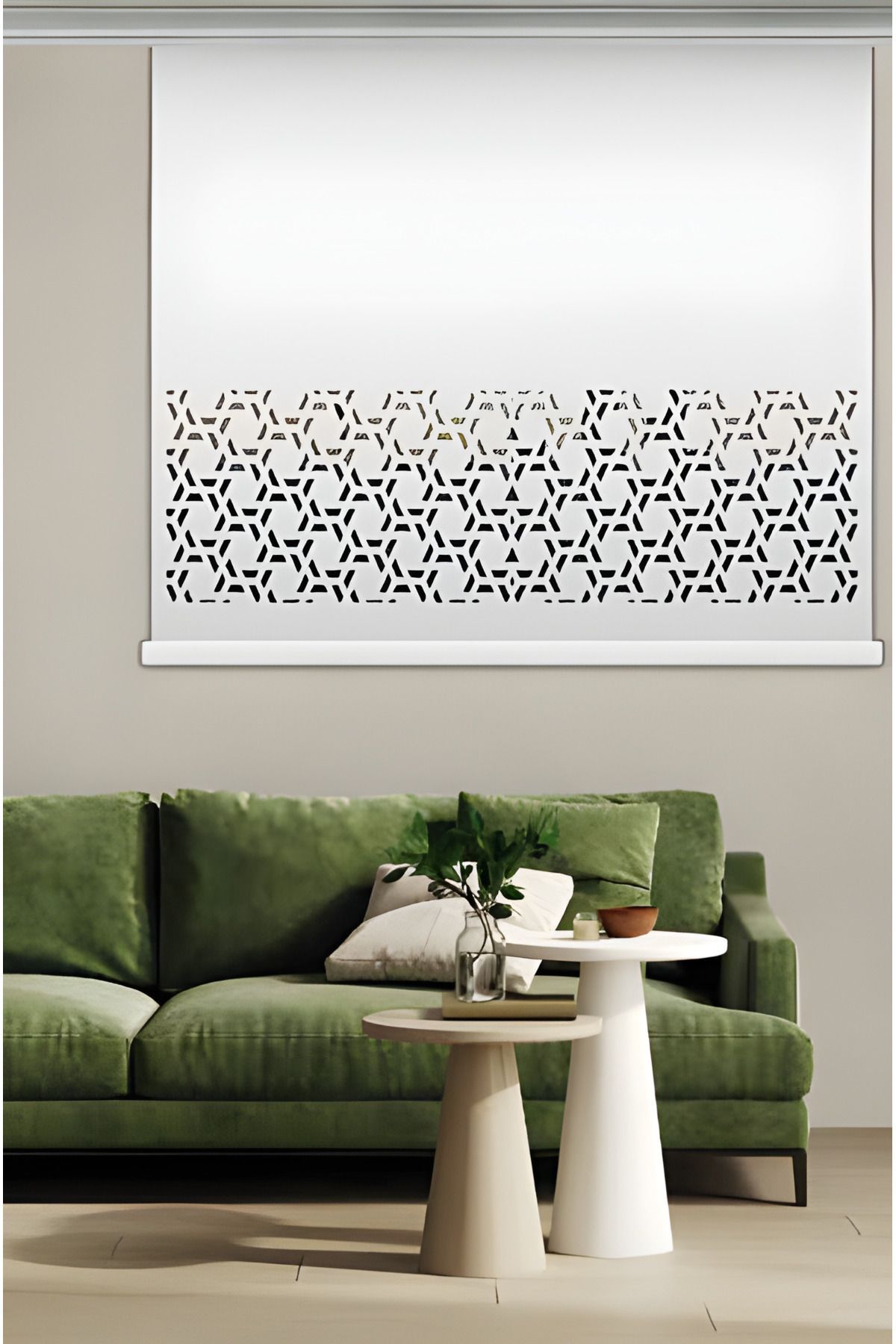 Mestan Home-Modern Minimalist Patterned - Laser Cut Roller Blinds - 20 cm Laser Pattern Height 1