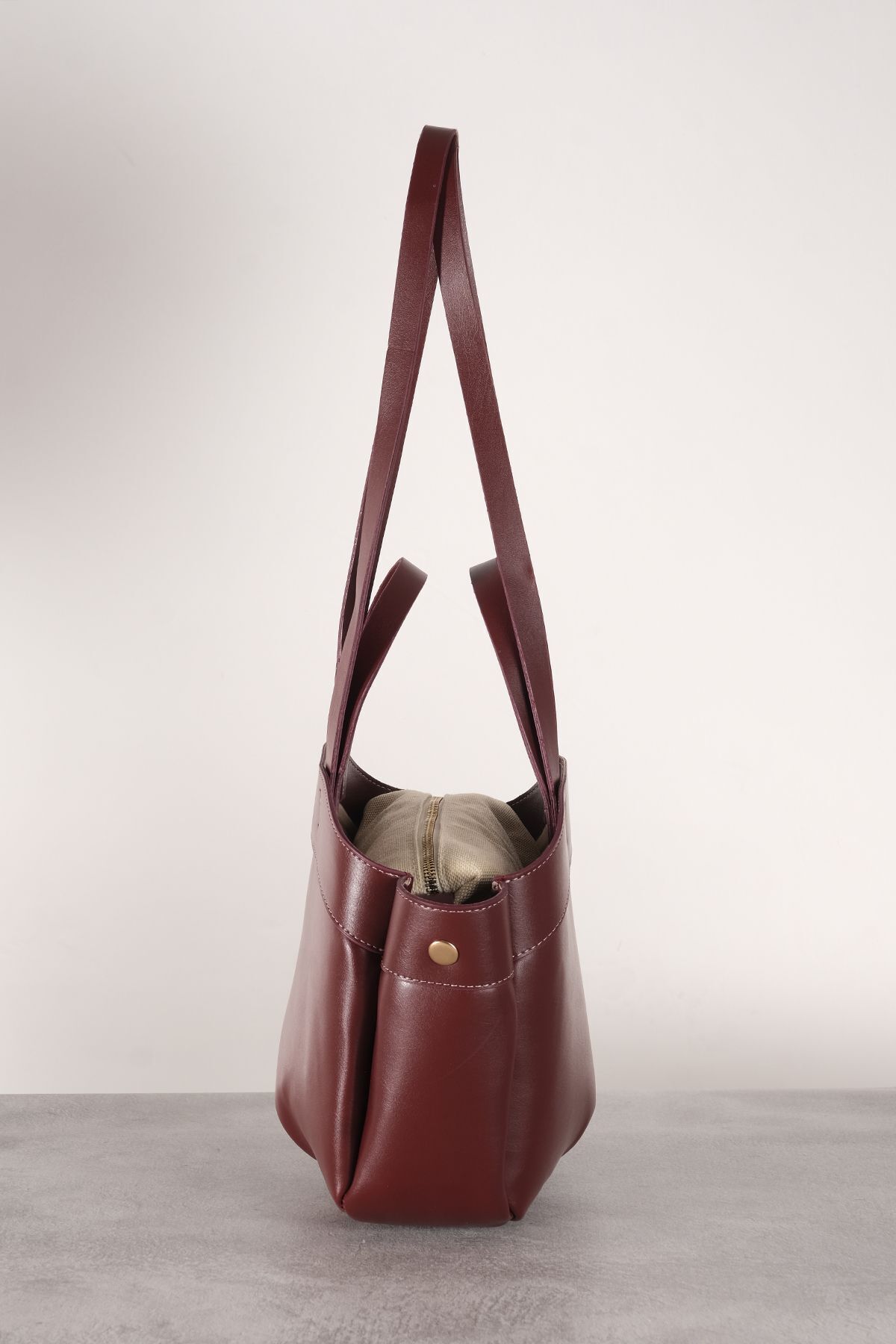 Çantacımstore-Dámská kabelka Claret Red Leather - Model 2109 7