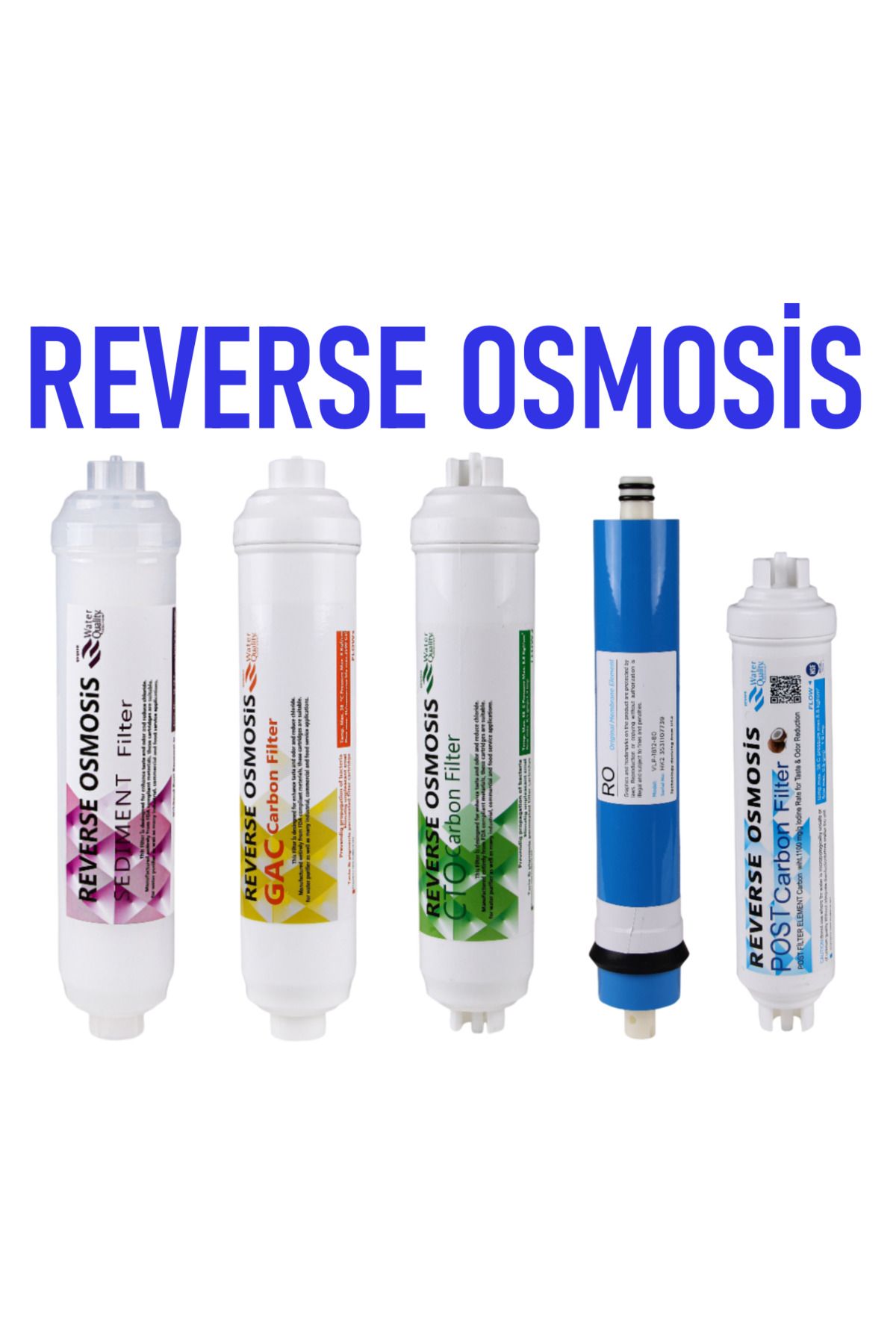 Reverse Osmosis Water System Kapalı Kasa 5 li set Komple İnline Su arıtma filtresi Ro 122