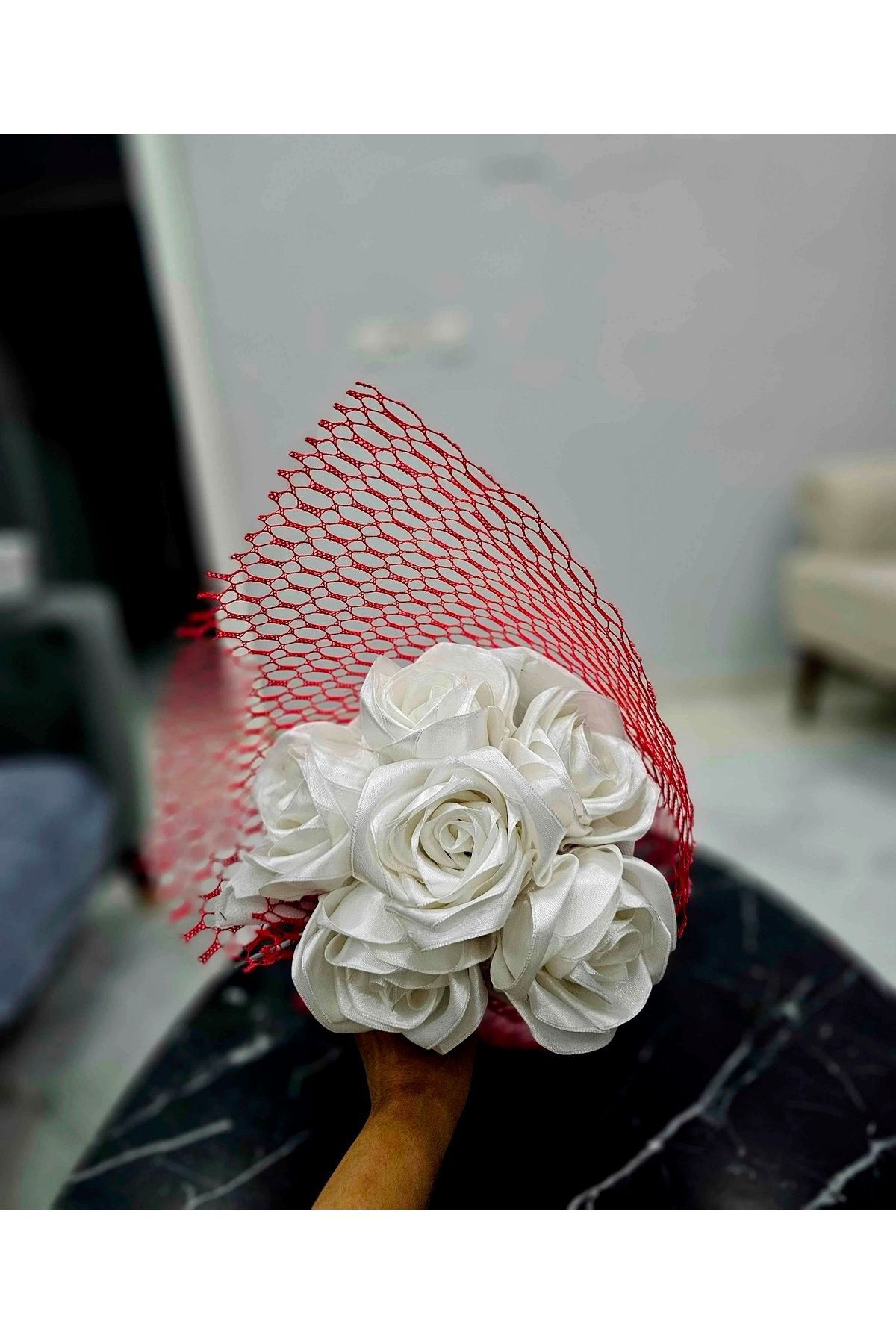 yörük tuhafiye-10 Meters White Wide Satin Ribbon - 6 cm a Ball, Bundle, Flower, Decoration and Jewelry Ribbon 3