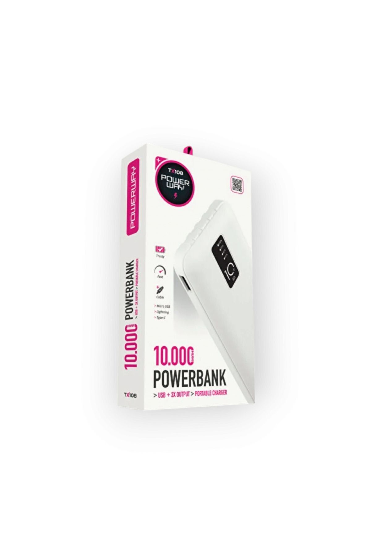 Armadan Kendiliğinden Kablolu Hızlı Powerbank 10.000 mAh