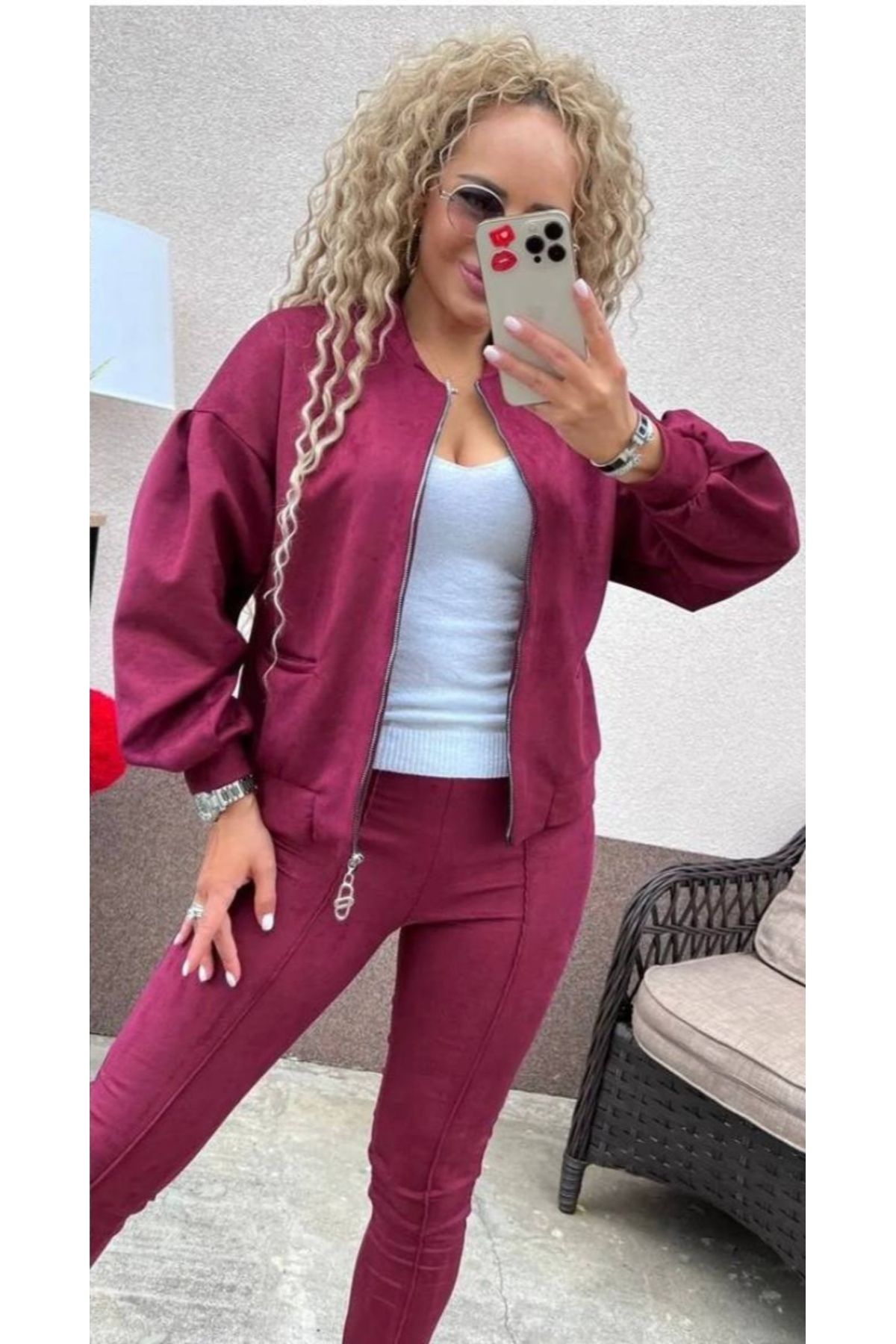 SCUBA SÜET BOMBER CEKET PANTOLON TAKIM