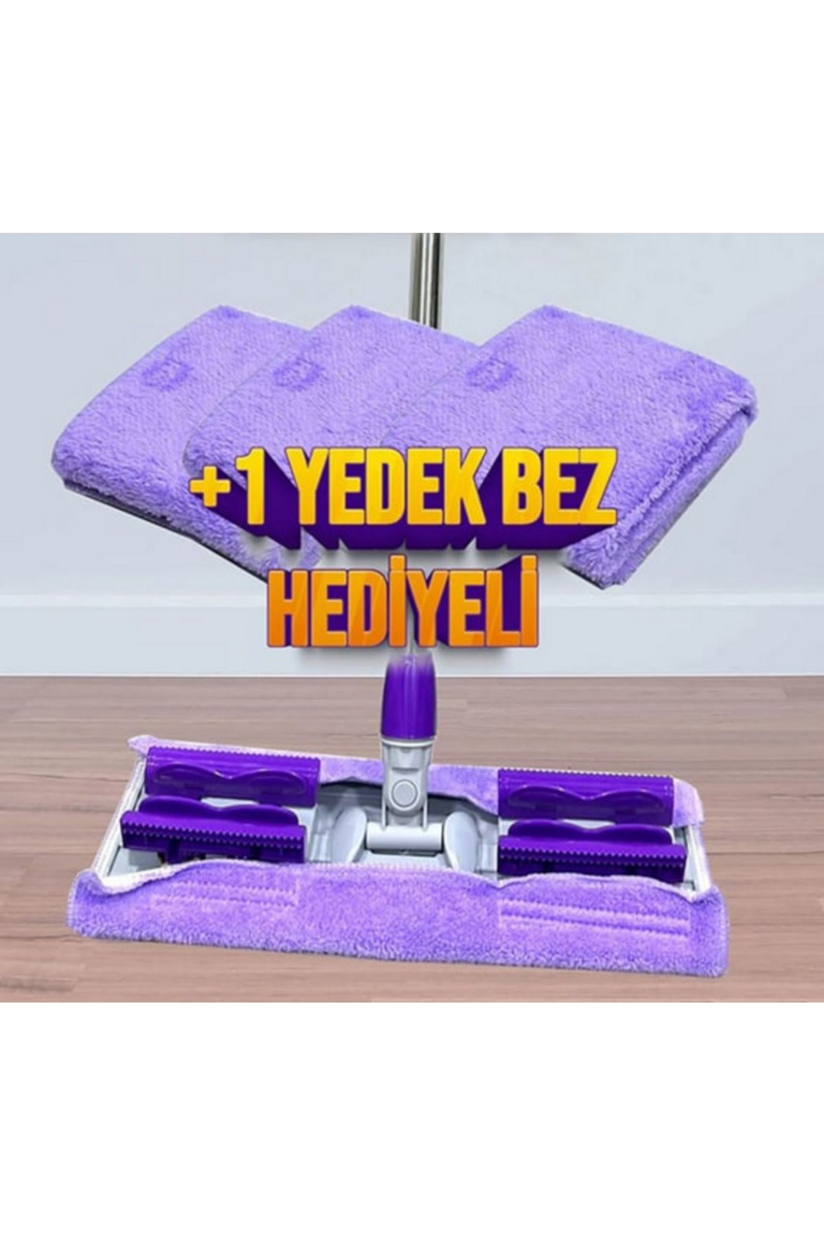 btm home Mikrofiber Mandallı Mop Seti - Teleskopik Saplı, Yedek