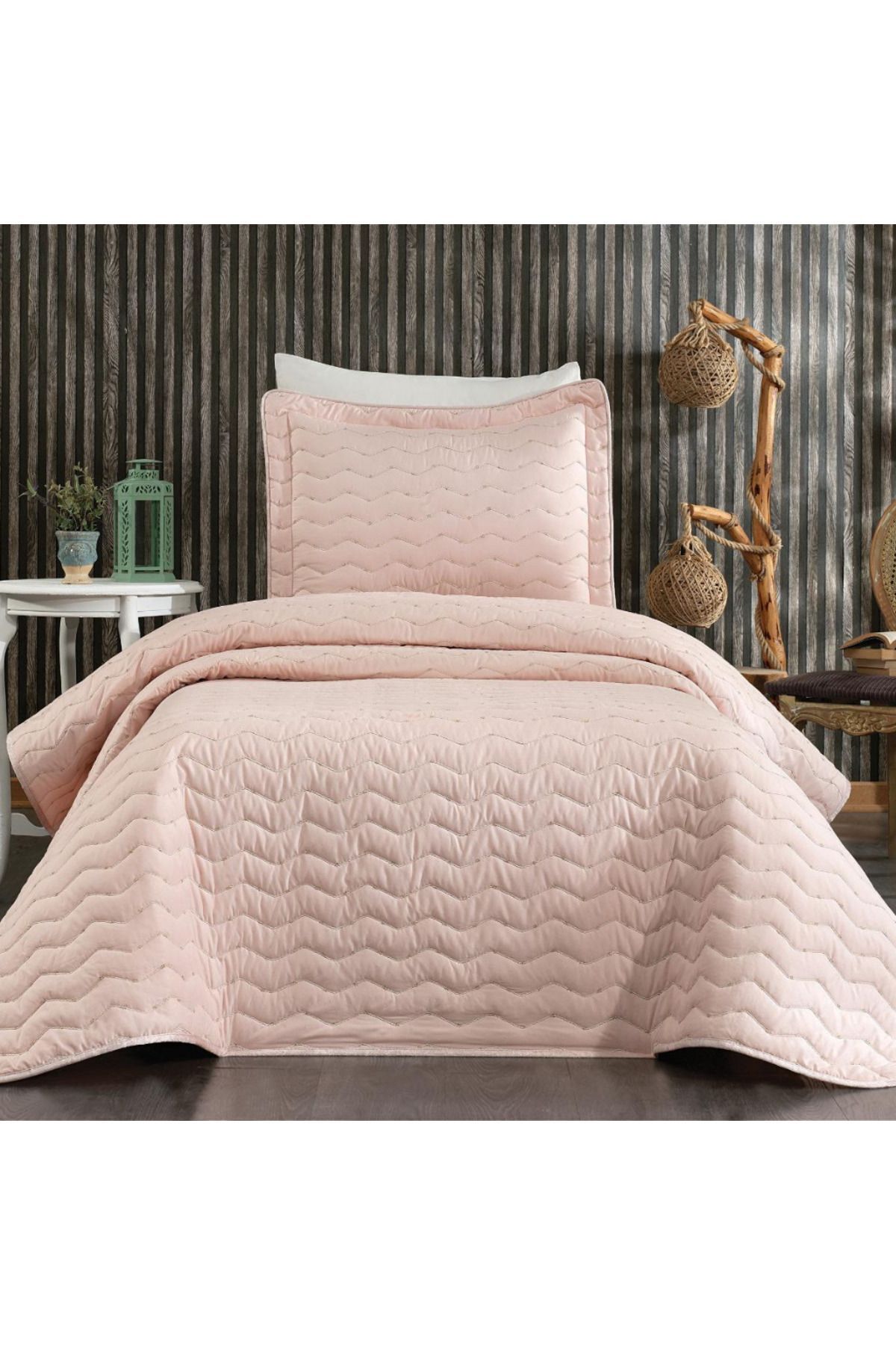 YGT Home Maria Tek Kişilik Yatak Örtüsü Pudra | 180 X 240